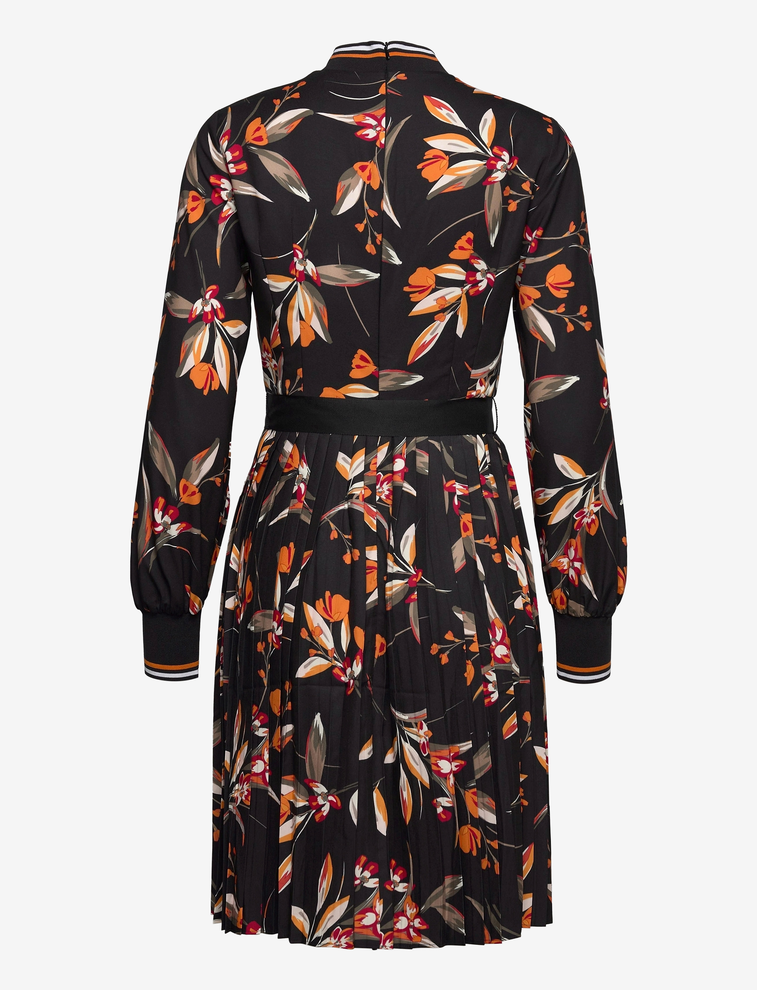 French Connection - ELIVA DRAPE LS PLEATED DRESS - black/persimmon oran - 2