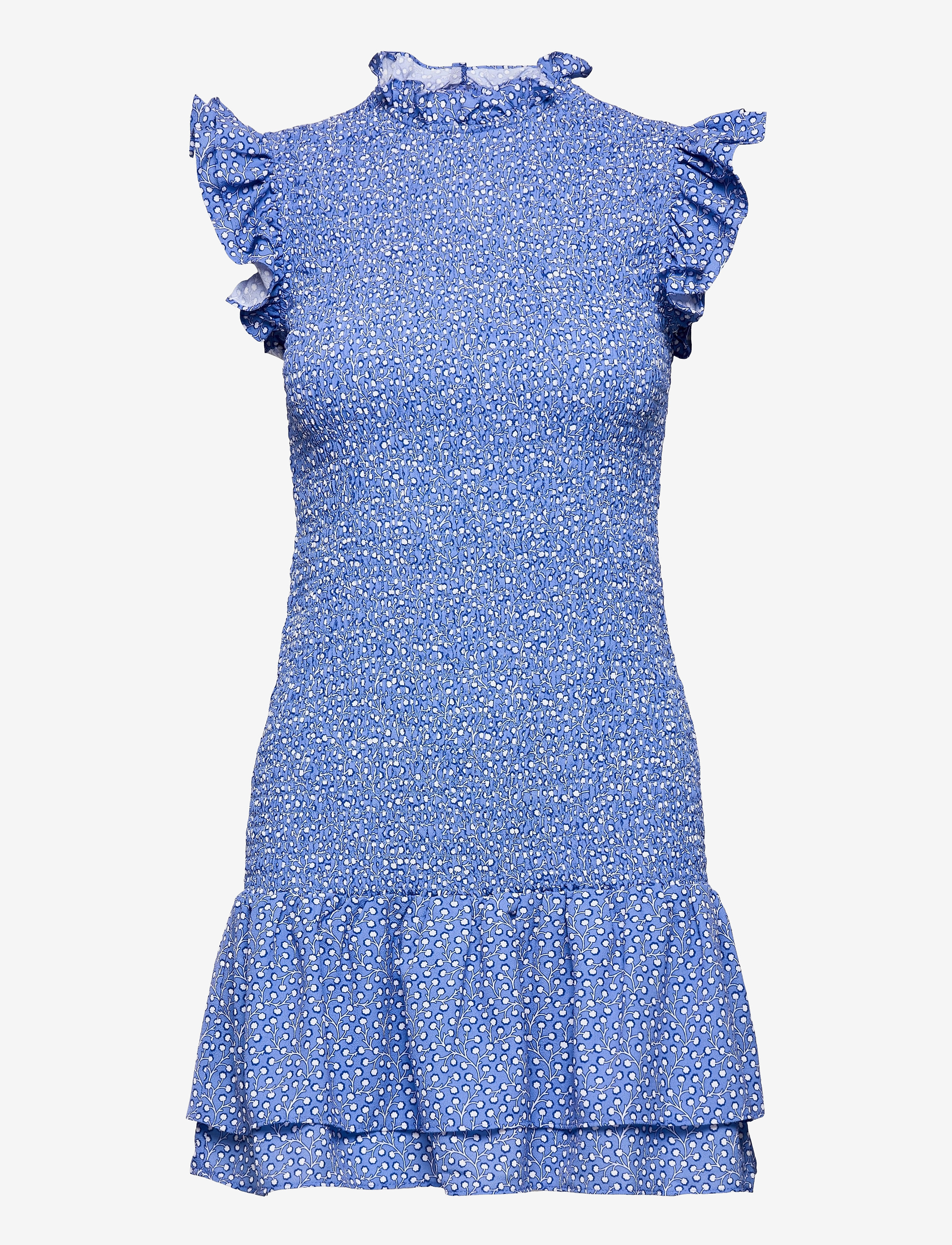 French Connection - ELAO VERONA CREPE SMCK TOP DRS - chalk blue multi - 1