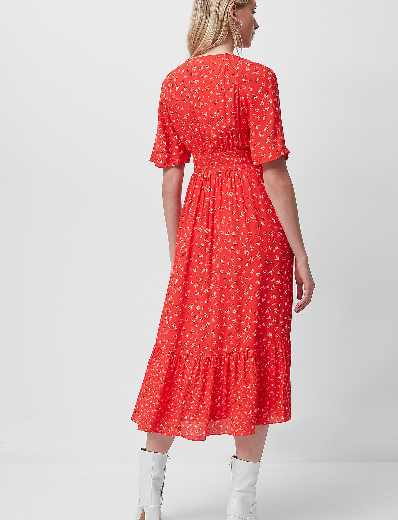 French Connection - FAYOLA DRAPE MIDI TEA DRESS - fiery red multi - 4