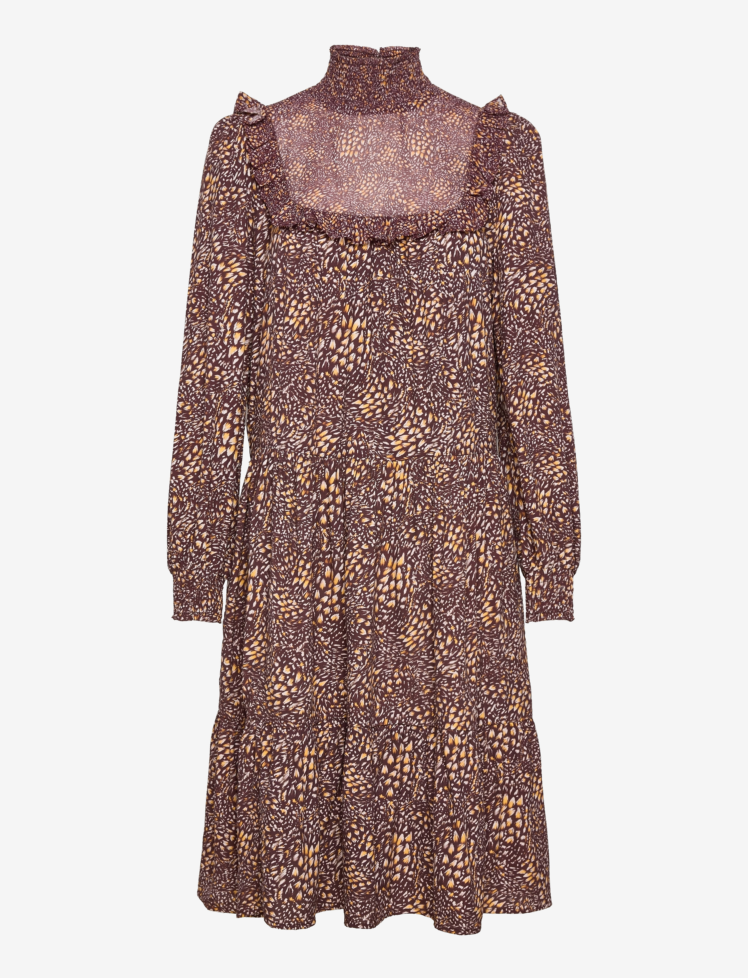 French Connection PF FAITH FIL COUPE DRESS - Kjoler - BITTER CHOC/SATSUMA / multi