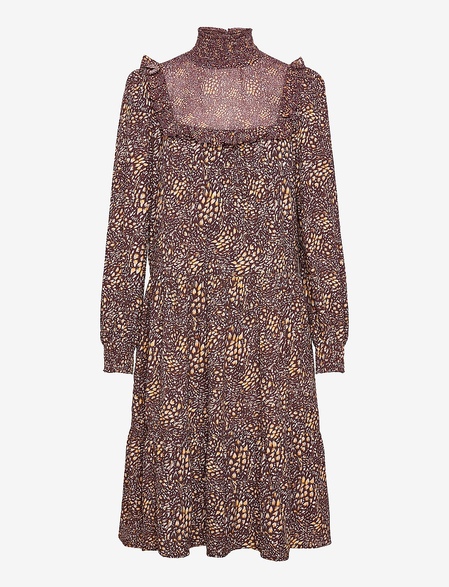 French Connection - PF FAITH FIL COUPE DRESS - robes midi - bitter choc/satsuma - 0