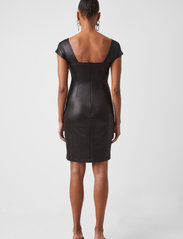 French Connection - TOMI LEATHER LOOK JERSEY DRES - party wear at outlet prices - black - 4
