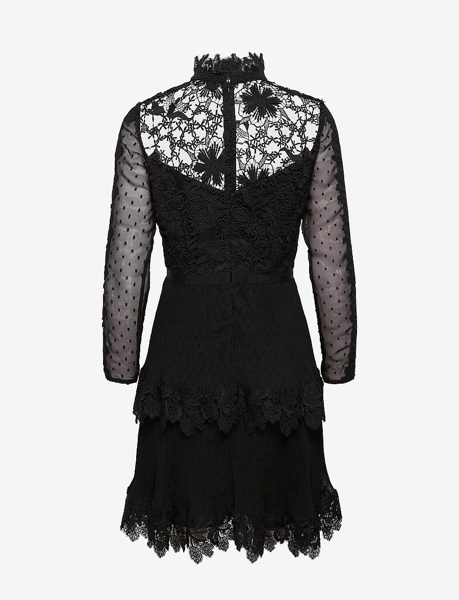 french connection zhara lace dress French Connection Womens Tiered MIDI Fit And Flare Dress Size-S