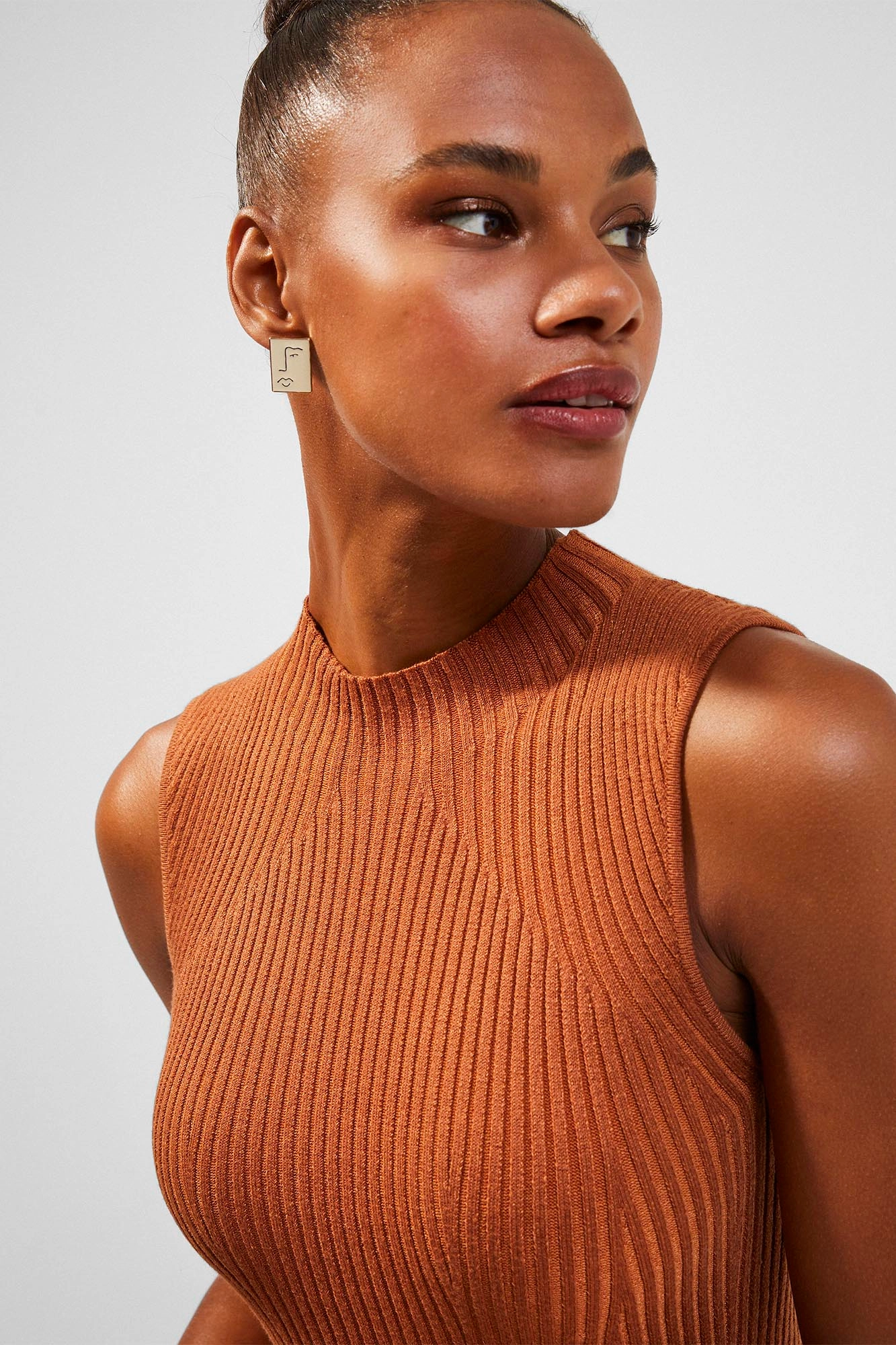 French Connection - MELODY RIB DRESS - sierra - 3