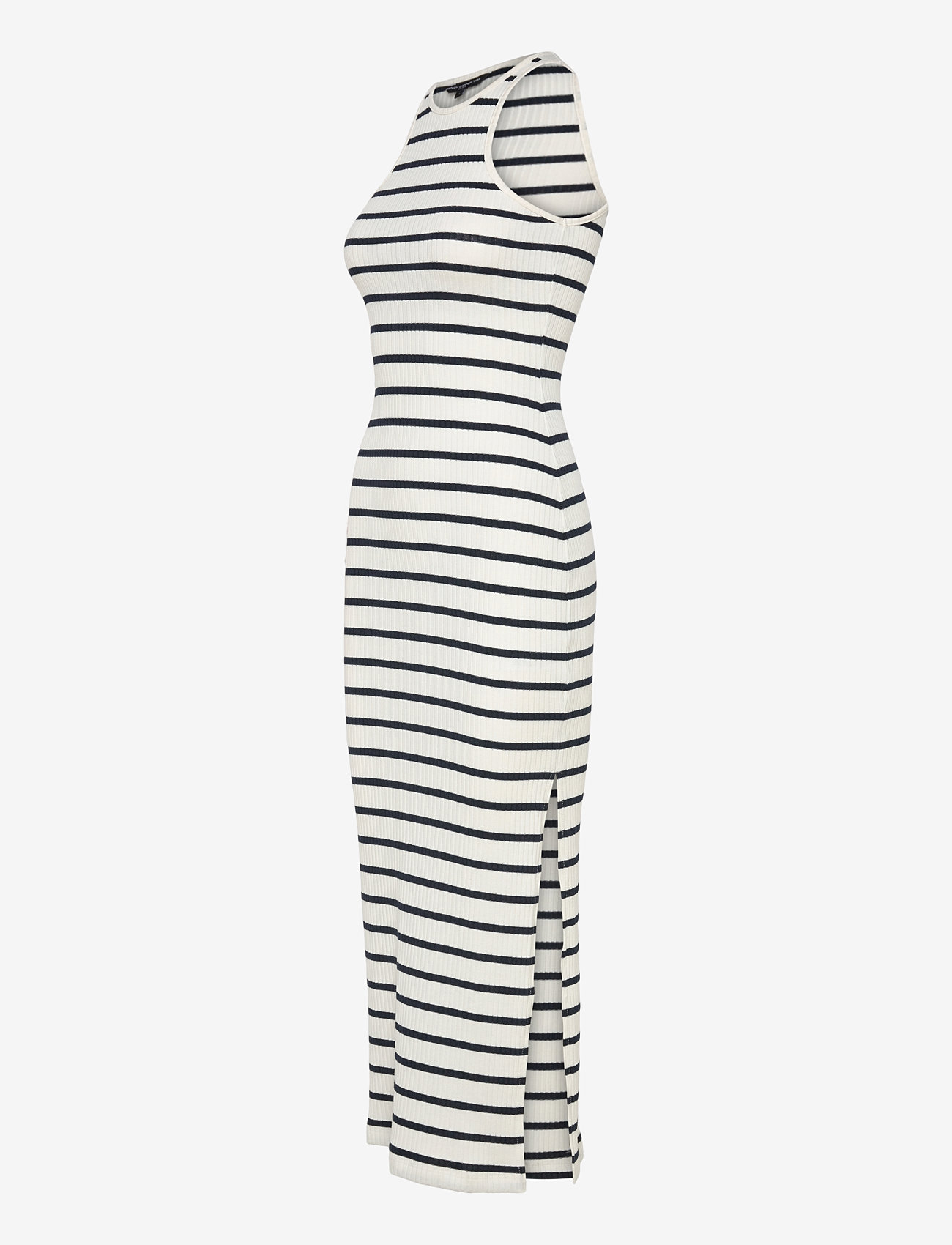French Connection - TOMMY RIB STRIPE RACER BK DRES - midikleider - summer wh/utility bl - 2