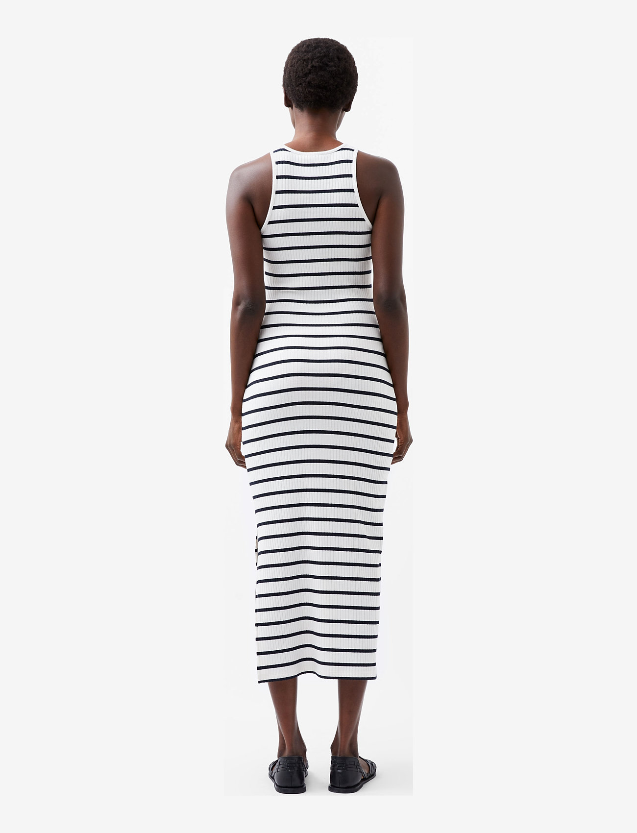 French Connection - TOMMY RIB STRIPE RACER BK DRES - midikleider - summer wh/utility bl - 3