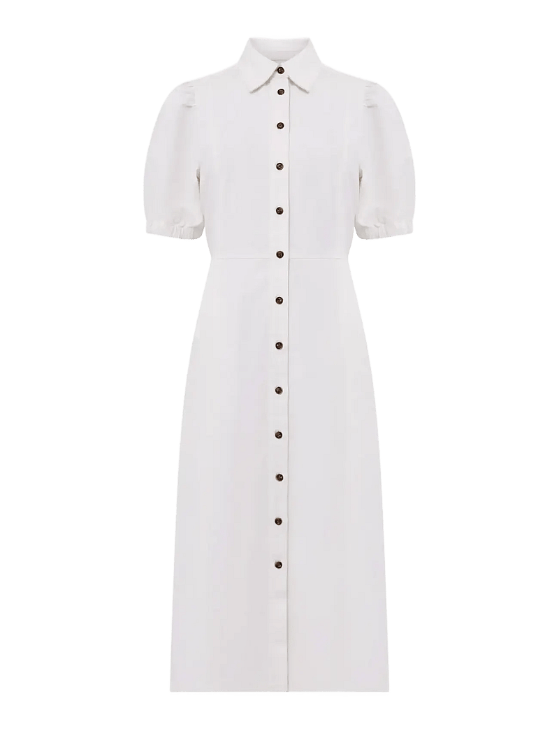 French Connection - CHAMBRAY BUTTON THROUGH DRESS - skjortekjoler - ecru - 1
