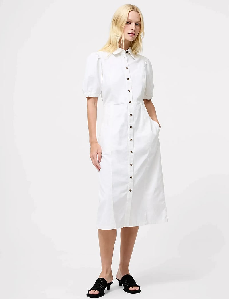 French Connection - CHAMBRAY BUTTON THROUGH DRESS - skjortekjoler - ecru - 0