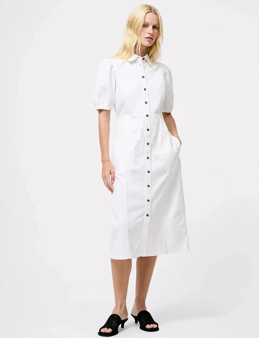 French Connection - CHAMBRAY BUTTON THROUGH DRESS - hemdkleider - ecru - 0