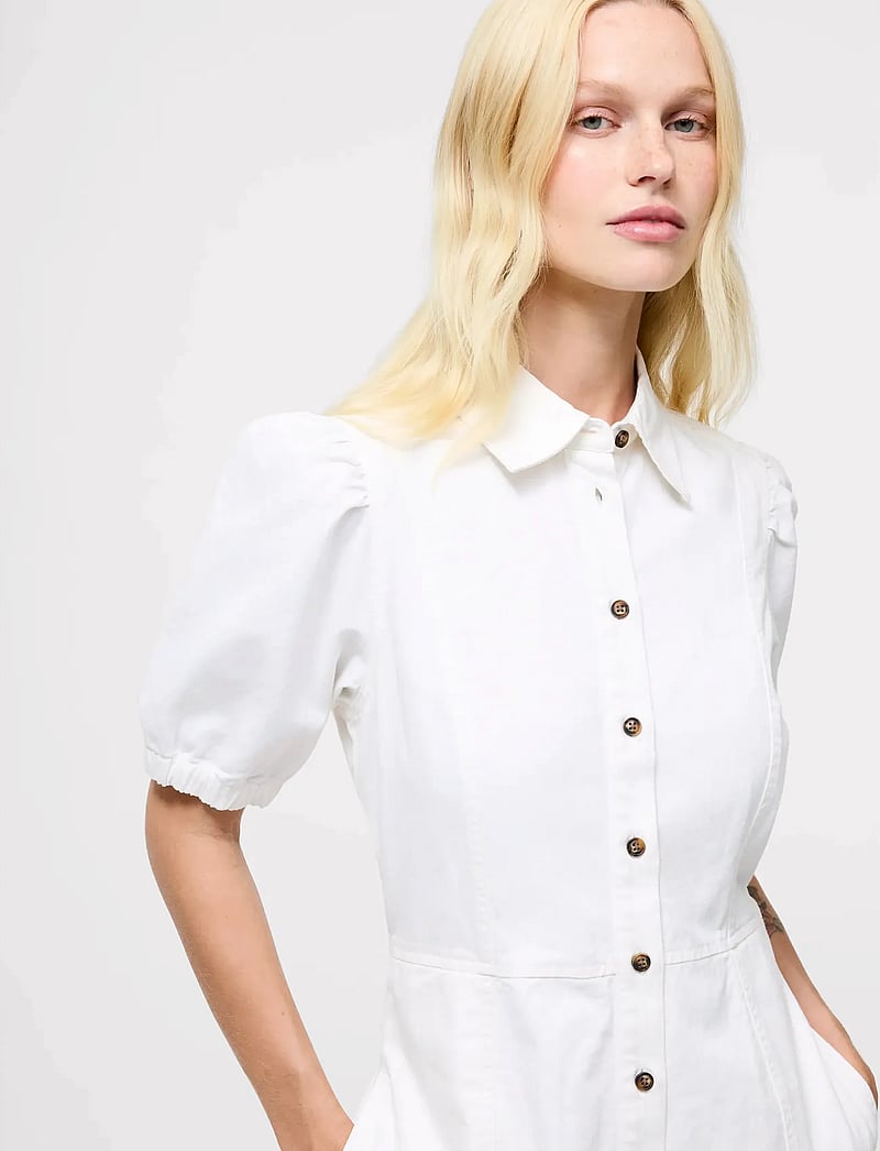 French Connection - CHAMBRAY BUTTON THROUGH DRESS - skjortekjoler - ecru - 3