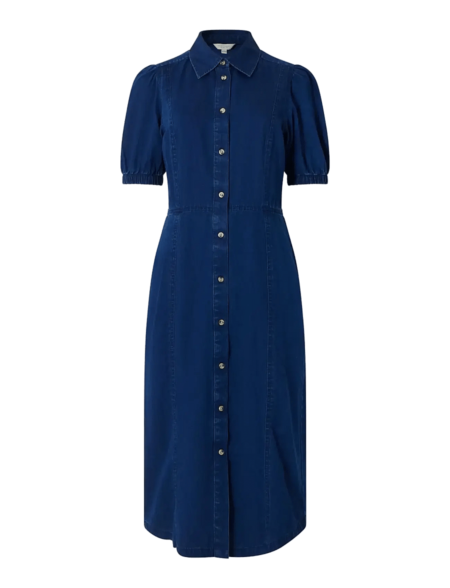 French Connection - CHAMBRAY BUTTON THROUGH DRESS - hemdkleider - mid wash - 1