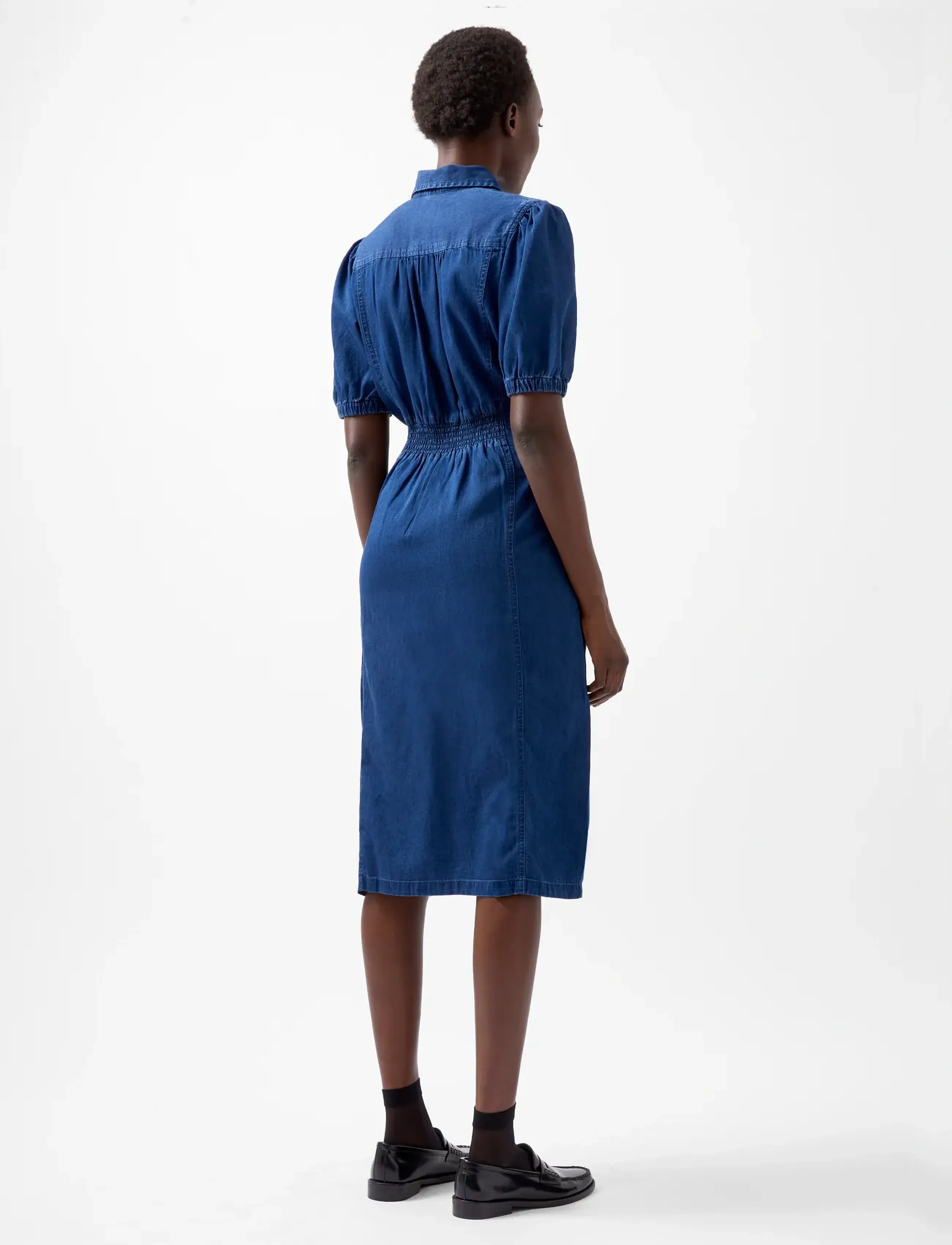 French Connection - CHAMBRAY BUTTON THROUGH DRESS - skjortekjoler - mid wash - 2