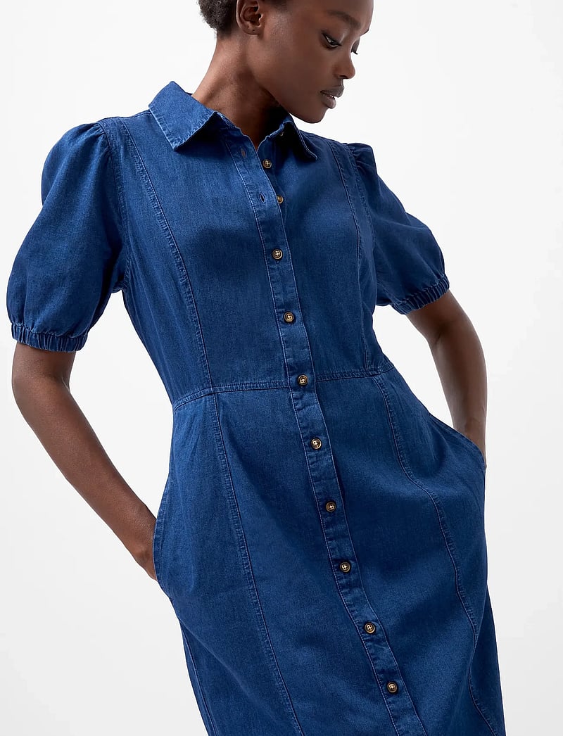 French Connection - CHAMBRAY BUTTON THROUGH DRESS - hemdkleider - mid wash - 3