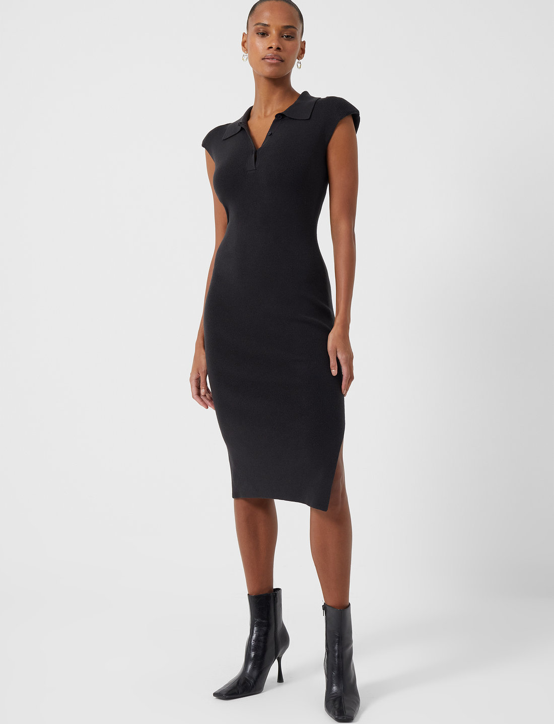French Connection Katie Babysoft Collared Dress Midi dresses