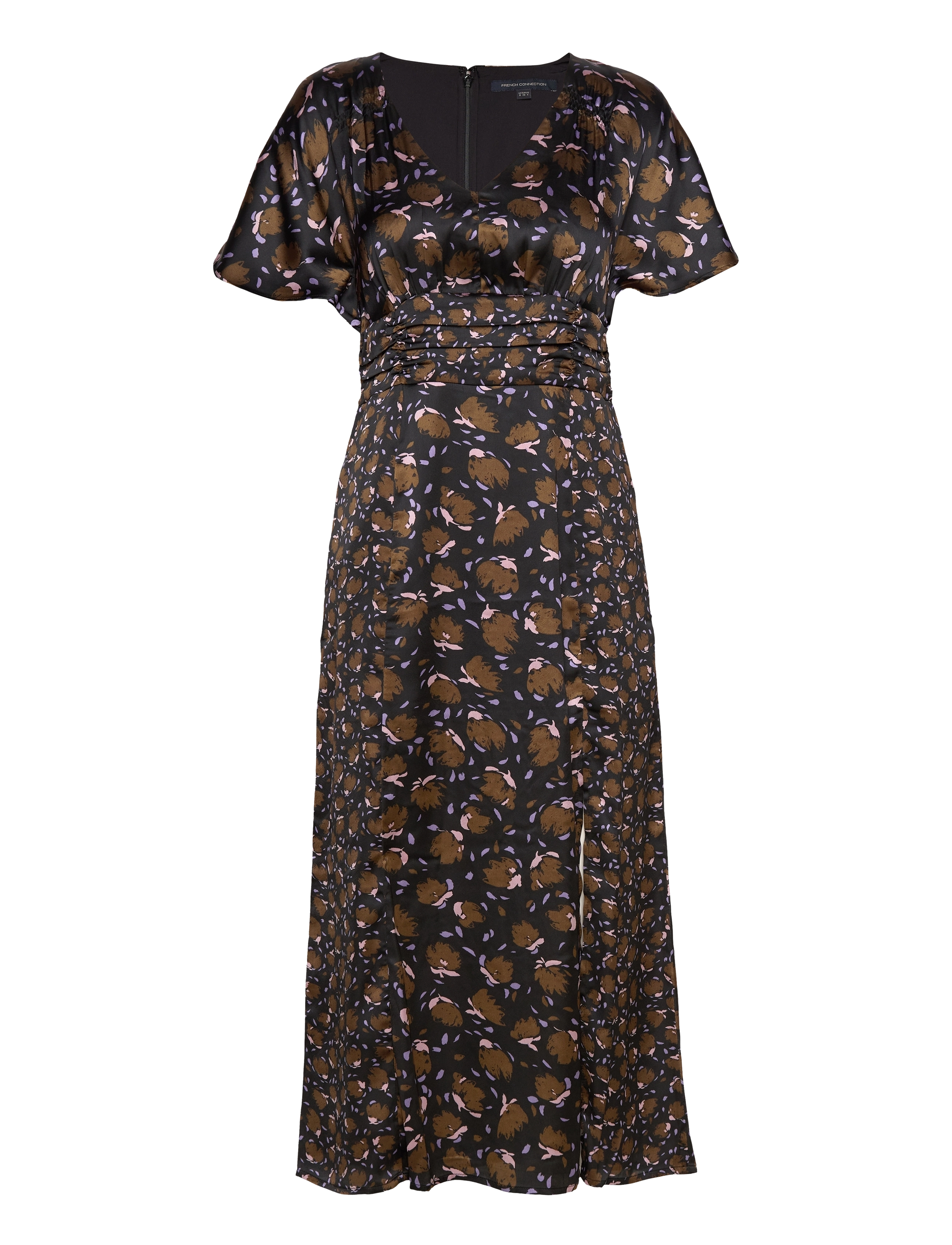 FRENCH CONNECTION Ingrid Inu Sat Drape Midi Dres Patterned - 10 - Damen