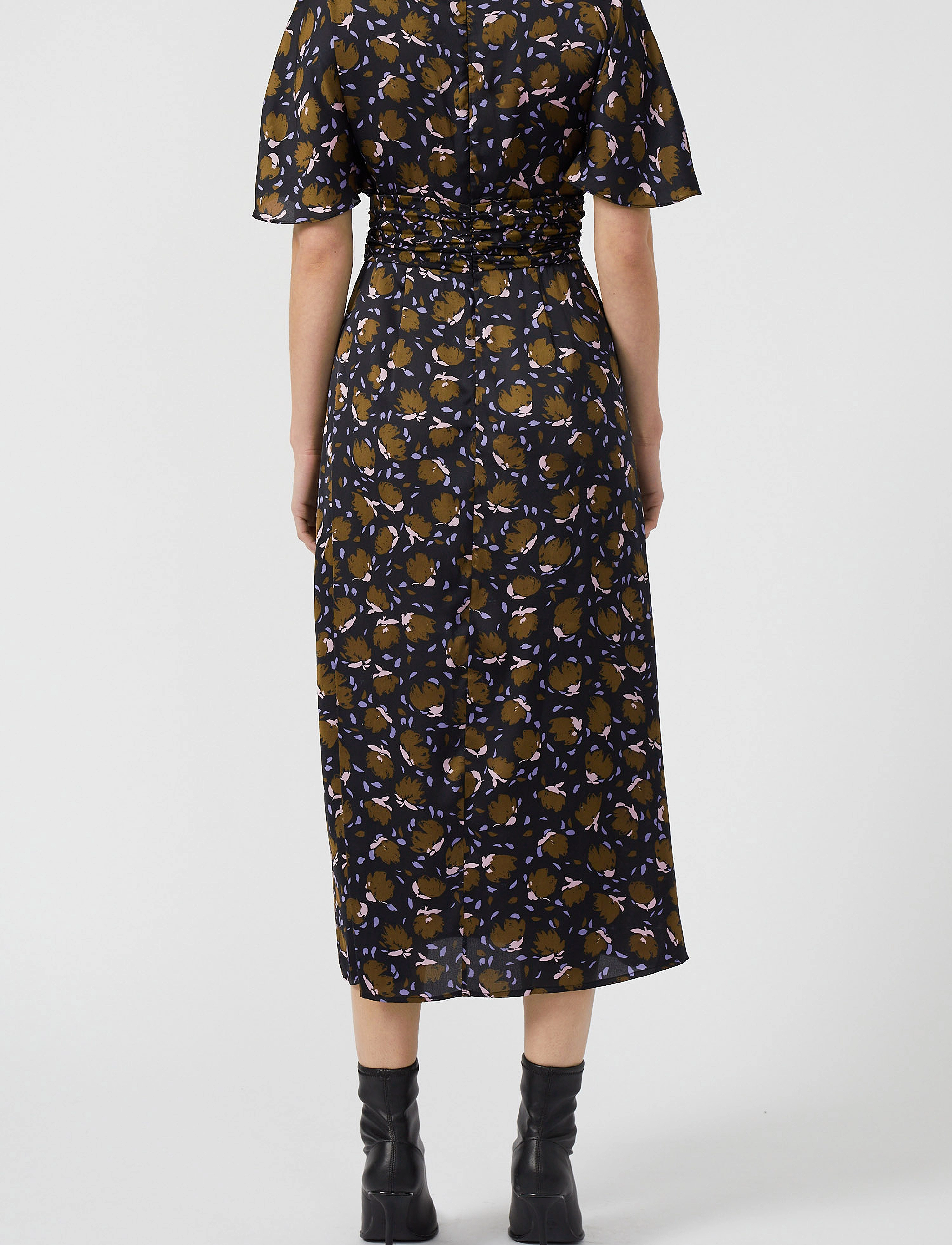 French Connection - INGRID INU SAT DRAPE MIDI DRES - midi kjoler - black multi - 3