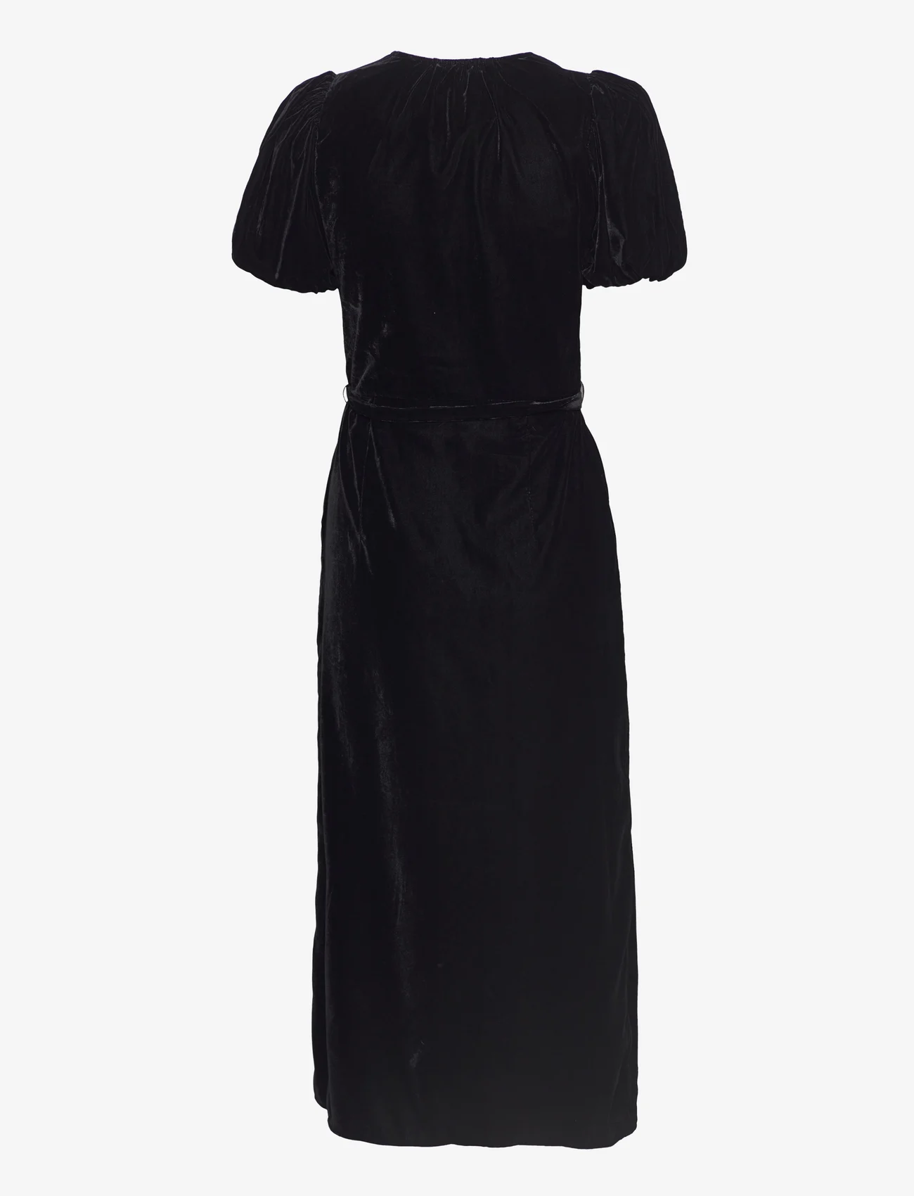 French Connection - ILAVIA VELVET LONG DRESS - party wear at outlet prices - black - 1