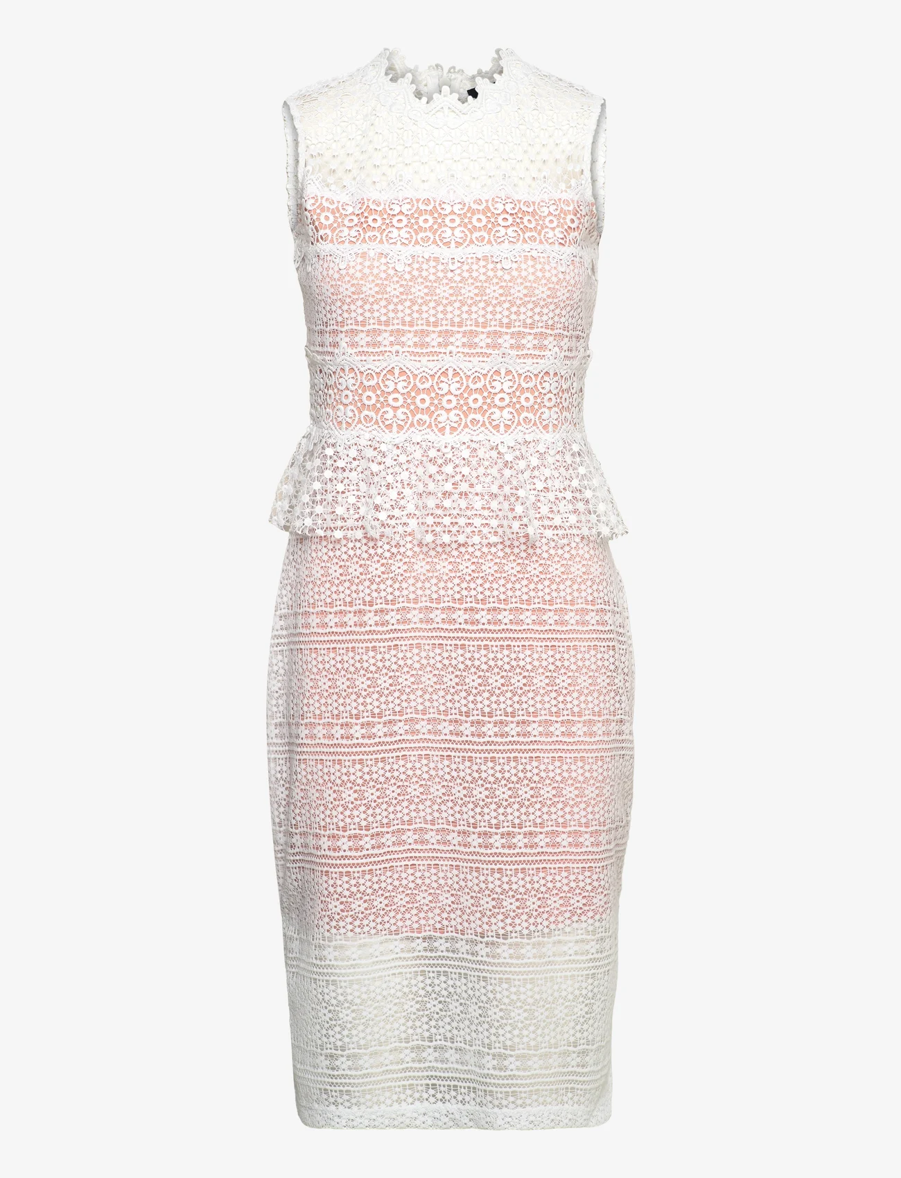 French Connection - RAMONA LACE JERSEY DRESS - sukienki dopasowane - linen white - 0