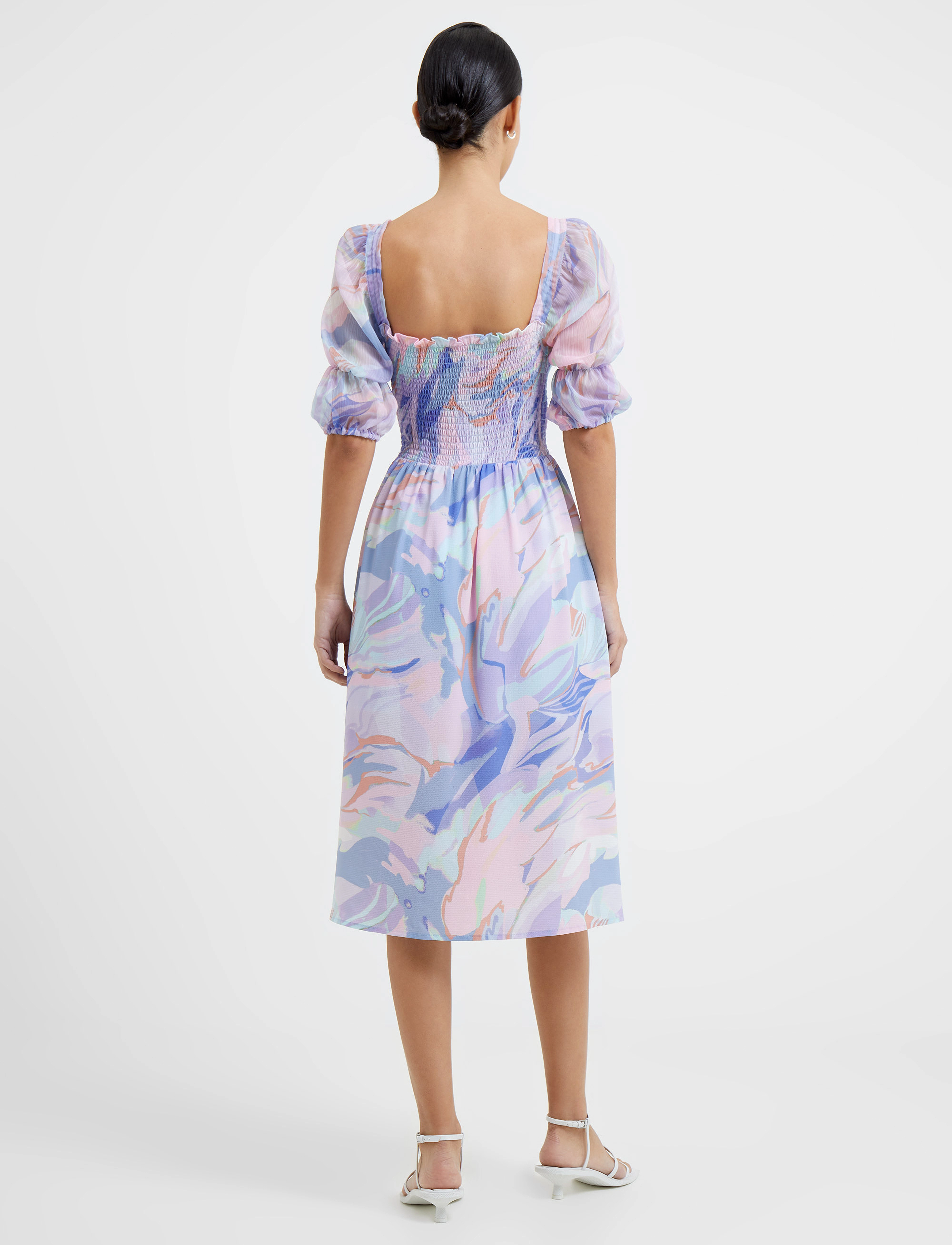 French Connection - DALLA VERONA SMOCKED MIDI DRES - sommerkjoler - baja blue - 4