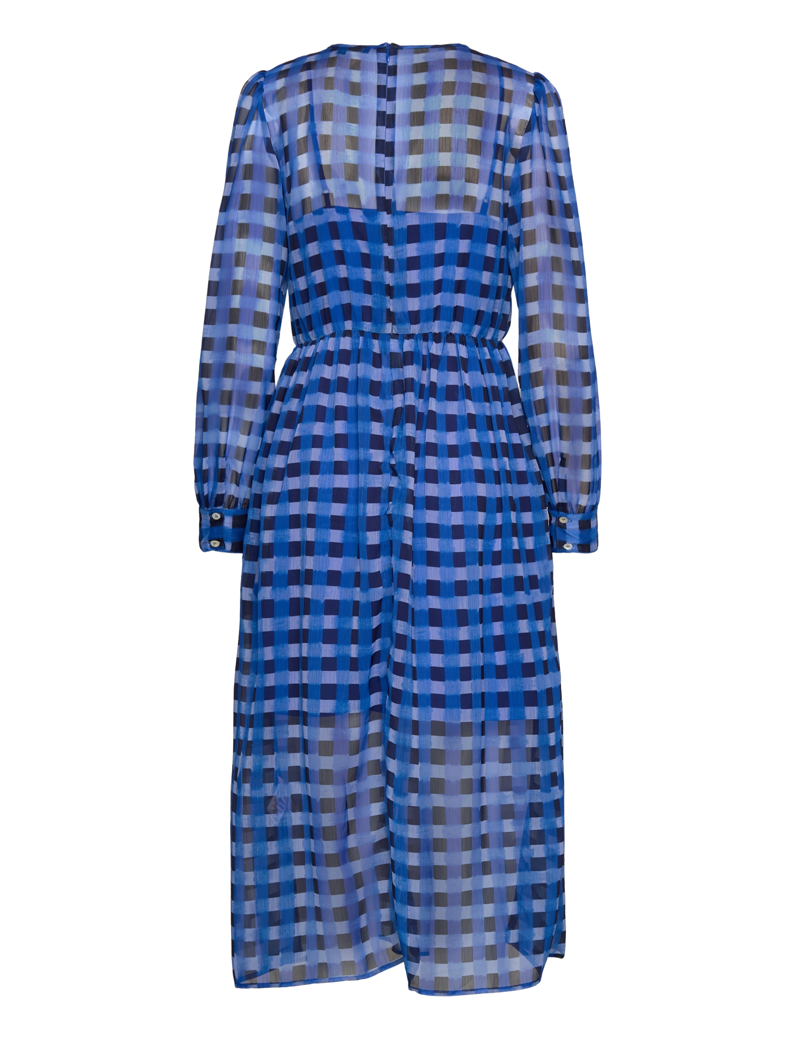 French Connection - EDELINE HALLIE CRNKL MIDI DRSS - marine - 1