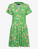 CAMILLE MEADOW V NECK DRESS - POISE GREEN