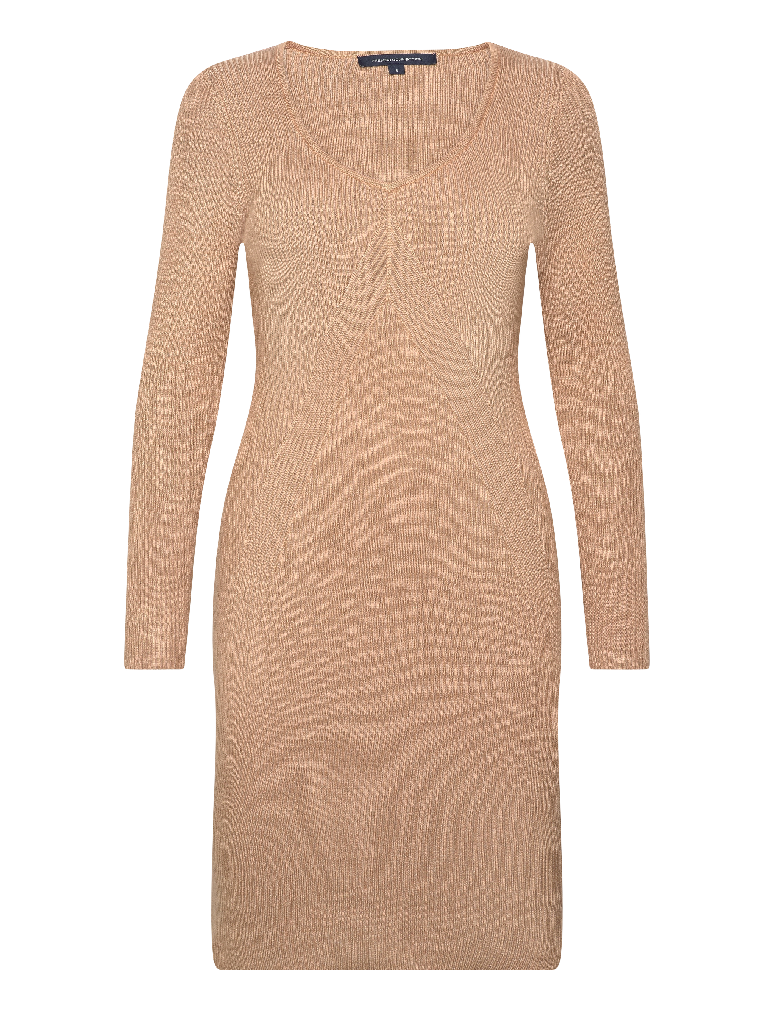 French Connection MARI KNIT DRESS - Klänningar - LGT TOBACCO BROW MUL / beige