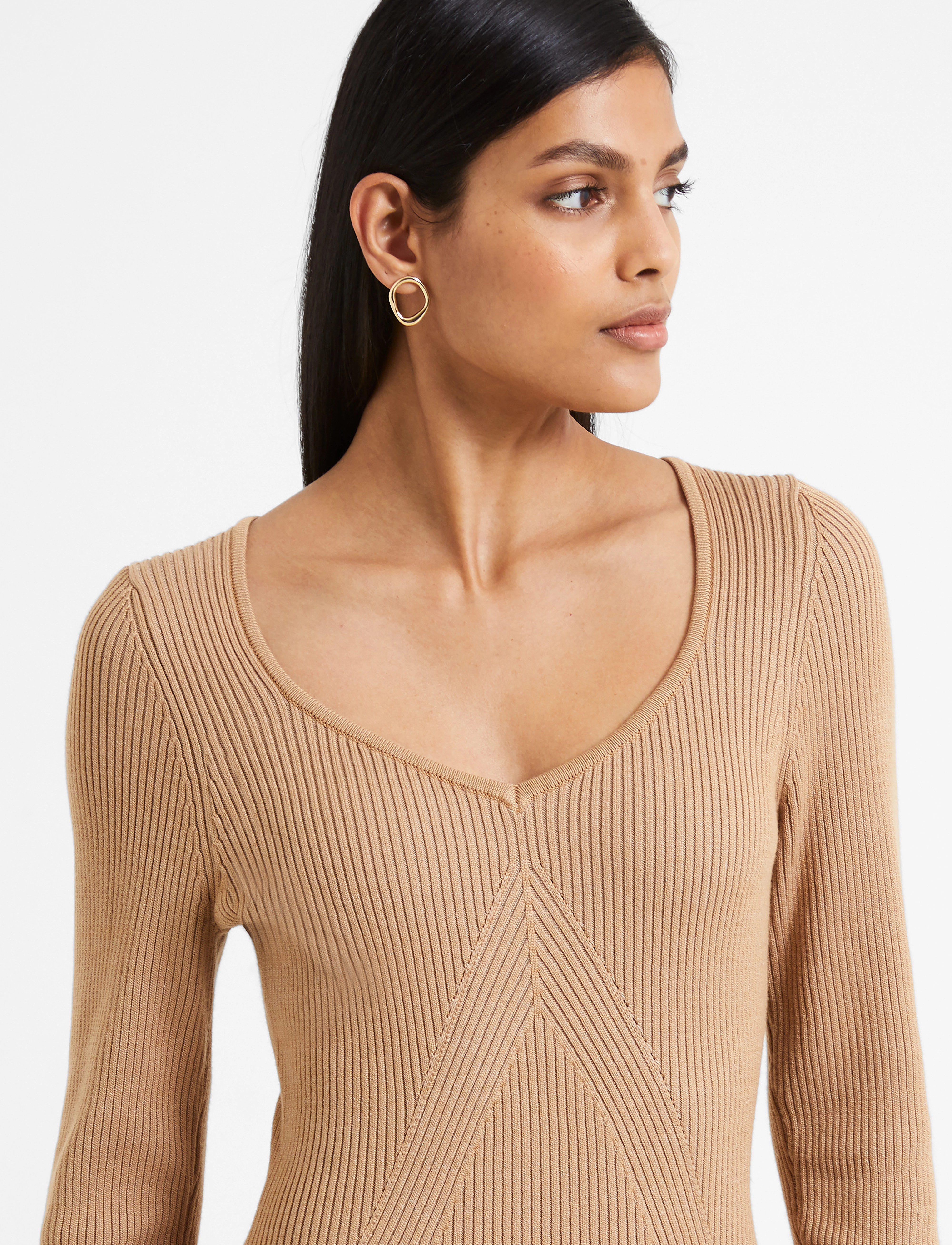 French Connection - MARI KNIT DRESS - lgt tobacco brow mul - 4
