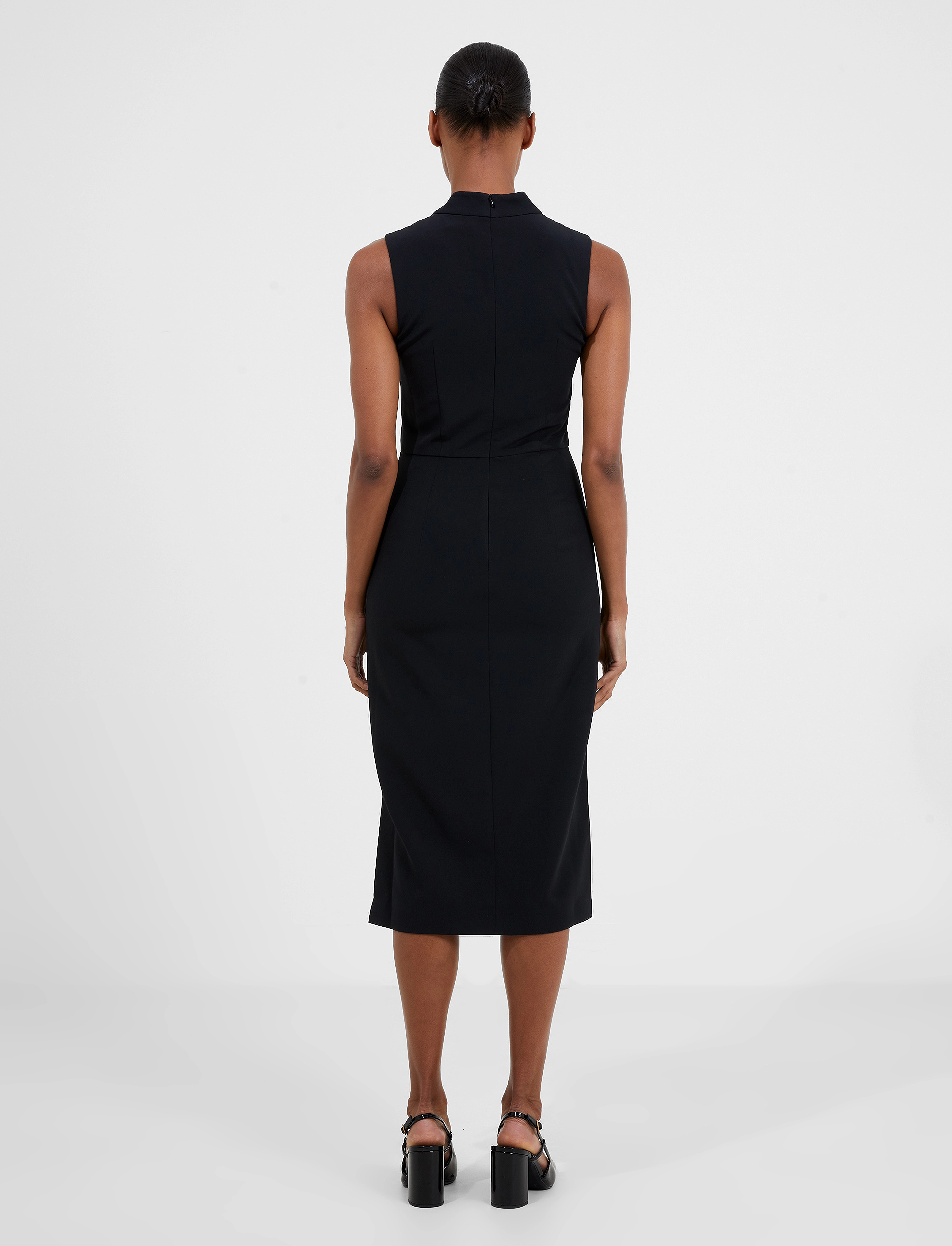 French Connection - ECHO CREPE MOCK NECK DRESS - blackout - 5