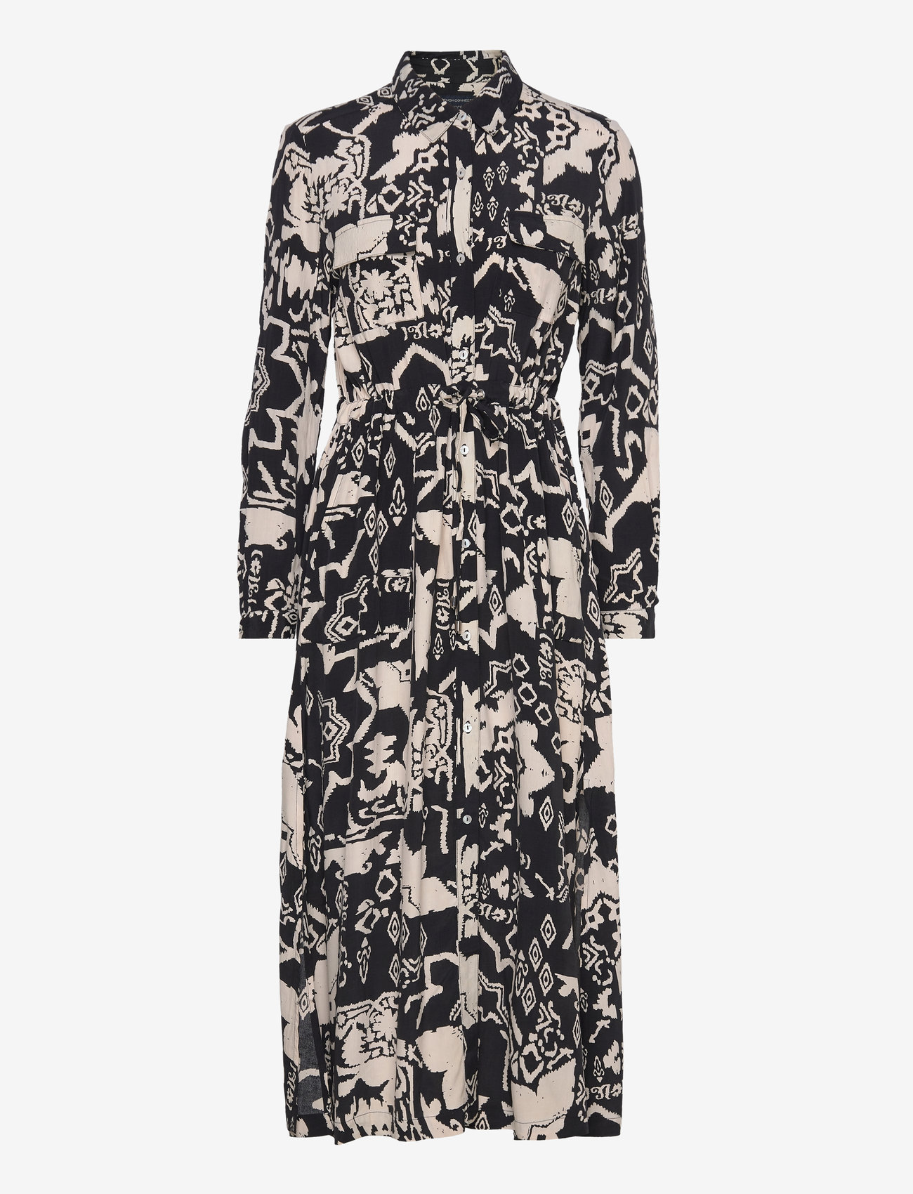 French Connection - DEON DELPH DRAPE DRS - hemdkleider - black/cream - 0