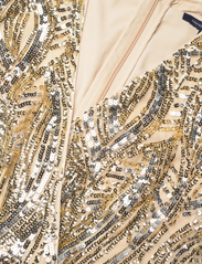 French Connection - DENIZ EMBELLISHED LS MINI DRES - party wear at outlet prices - cement/gold - 5