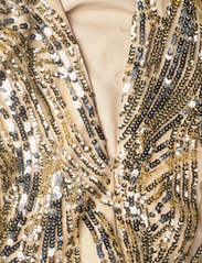 French Connection - DENIZ EMBELLISHED LS MINI DRES - party wear at outlet prices - cement/gold - 6
