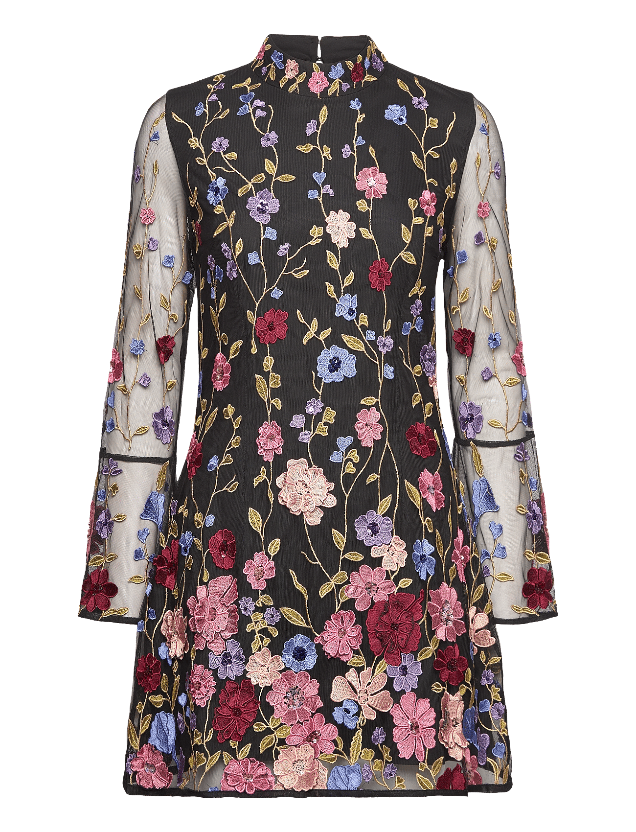 ASTRIDA EMBELLISHED DRESS - BLACK MULTI