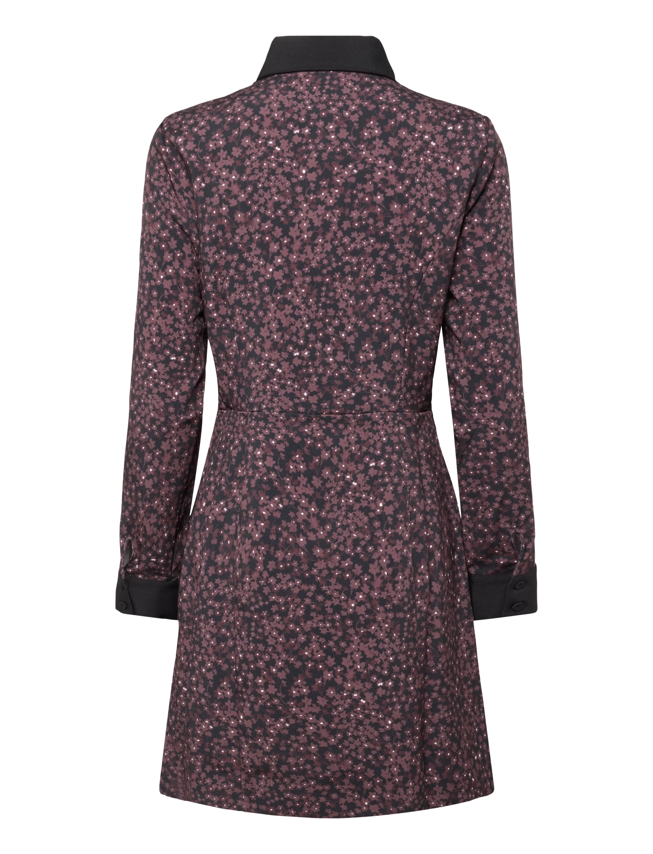 French Connection - AUDREY MILES SCALLOPED PLACKET TAILORED MINI DRESS - herbstersparnisse - blk/cherry liqueur - 2