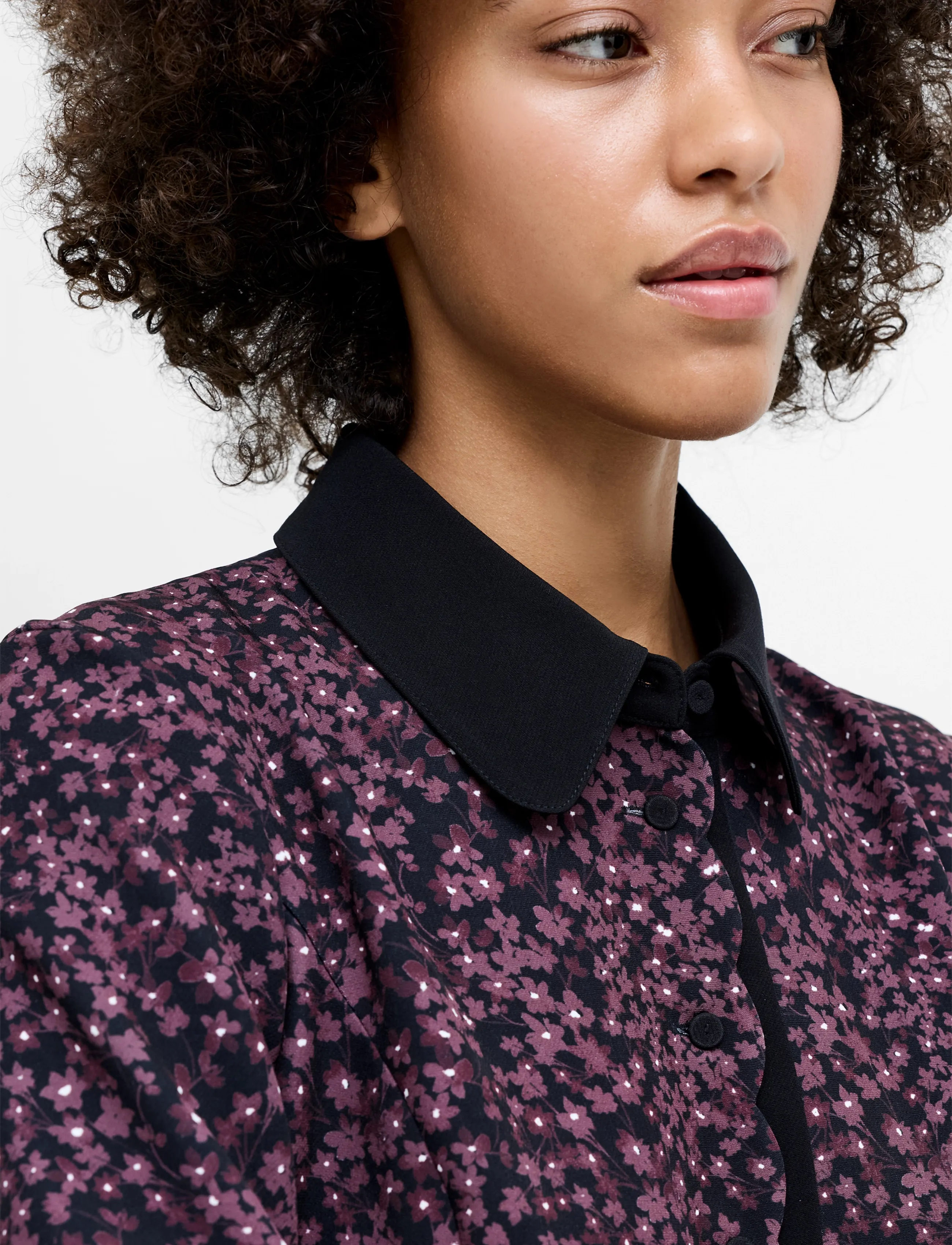 French Connection - AUDREY MILES SCALLOPED PLACKET TAILORED MINI DRESS - skjortekjoler - blk/cherry liqueur - 2