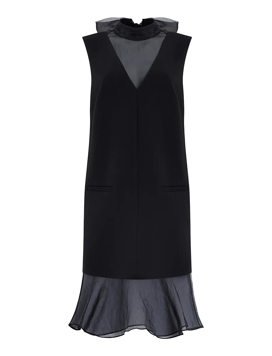 French Connection - AZRA ORGANZA MIX SHIFT DRESS - midikleider - black - 1