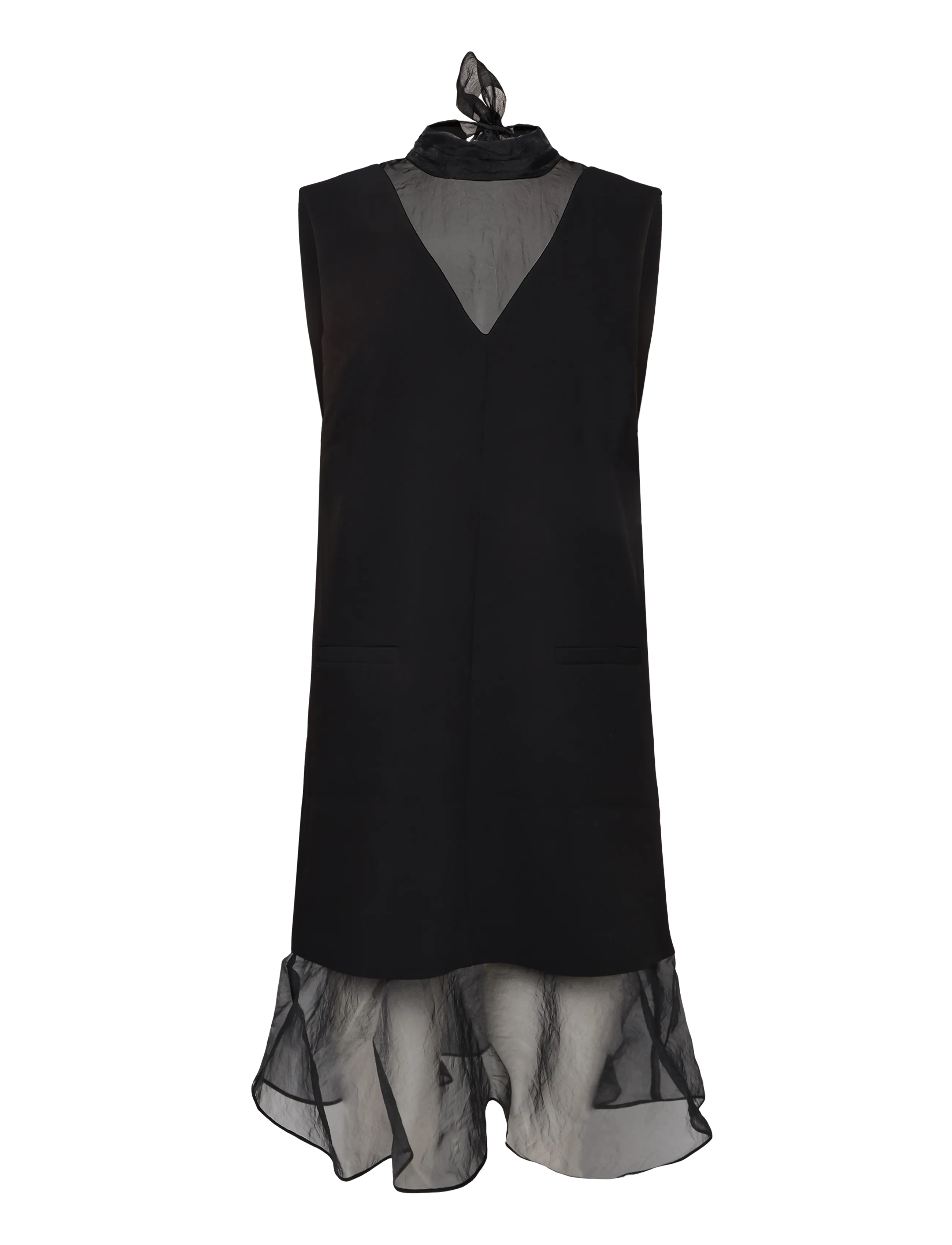 French Connection - AZRA ORGANZA MIX SHIFT DRESS - midi kjólar - black - 1