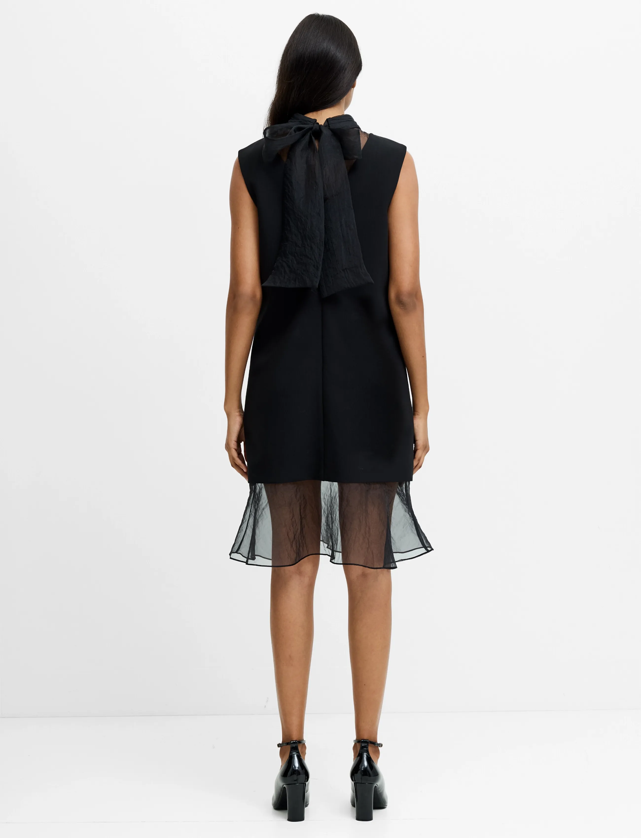 French Connection - AZRA ORGANZA MIX SHIFT DRESS - midikleider - black - 4