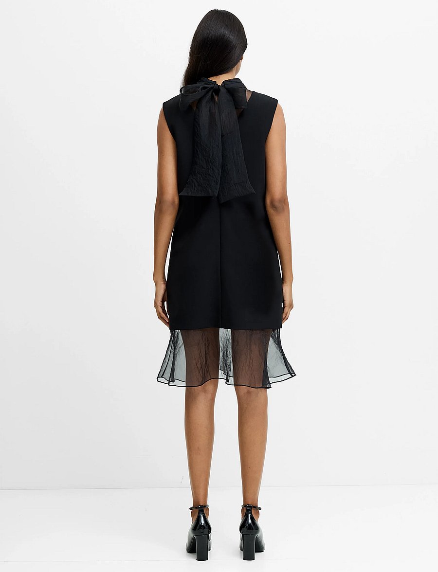 French Connection - AZRA ORGANZA MIX SHIFT DRESS - midikleider - black - 4