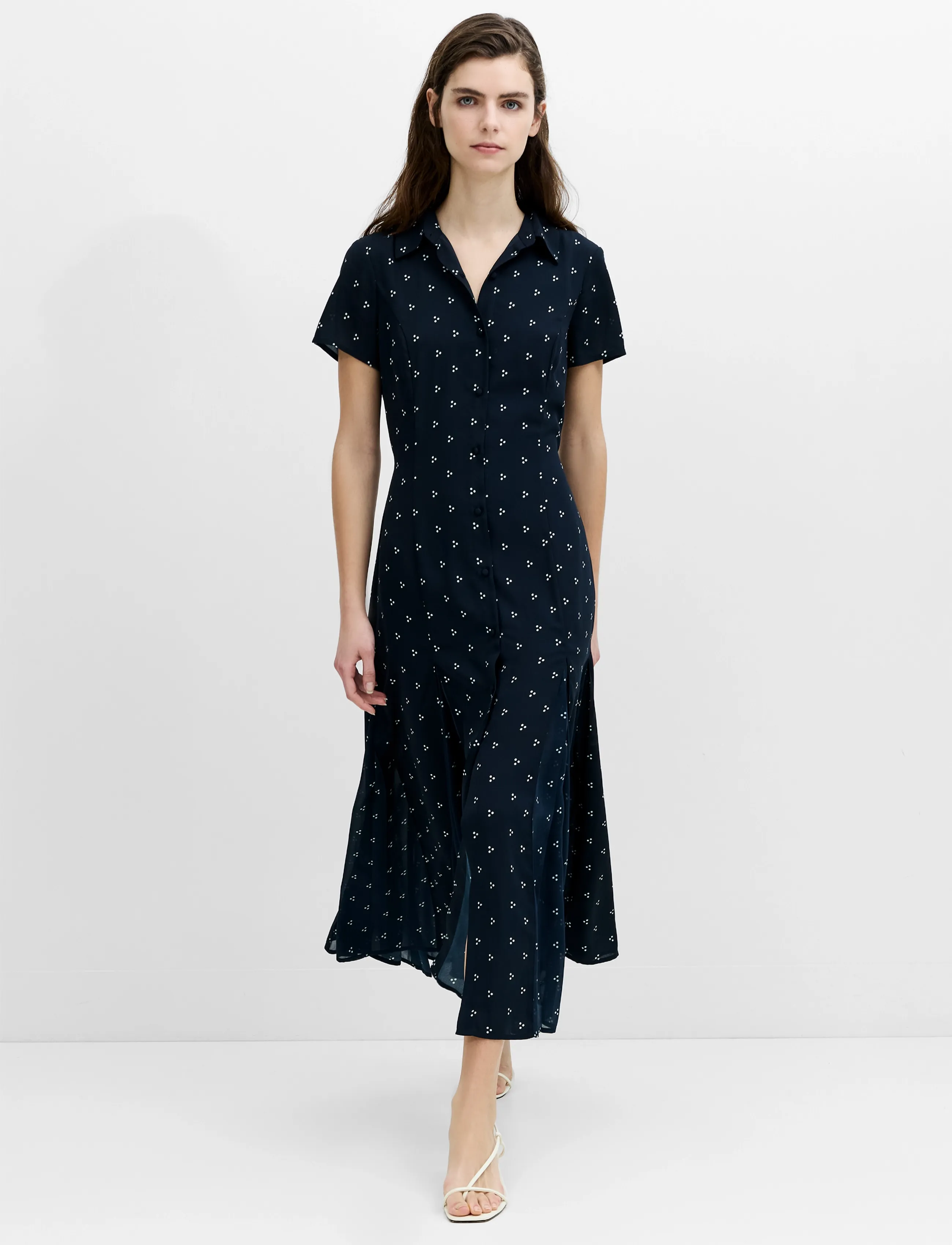 French Connection LAINEY MILA GGT MIX MIDI SHIRT DRESS - Midiklänningar - NEW NAVY / navy