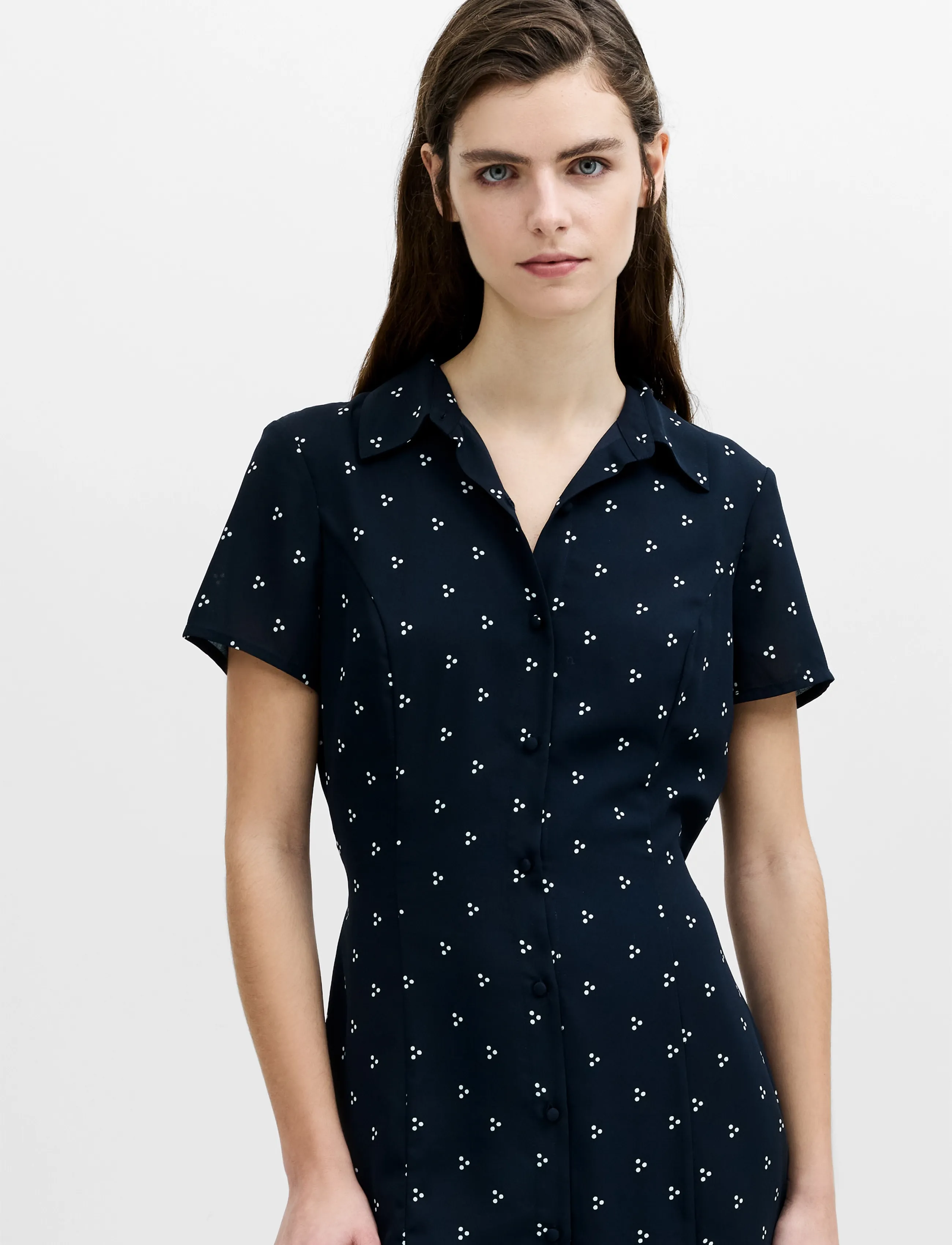 French Connection - LAINEY MILA GGT MIX MIDI SHIRT DRESS - sommarklänningar - new navy - 2