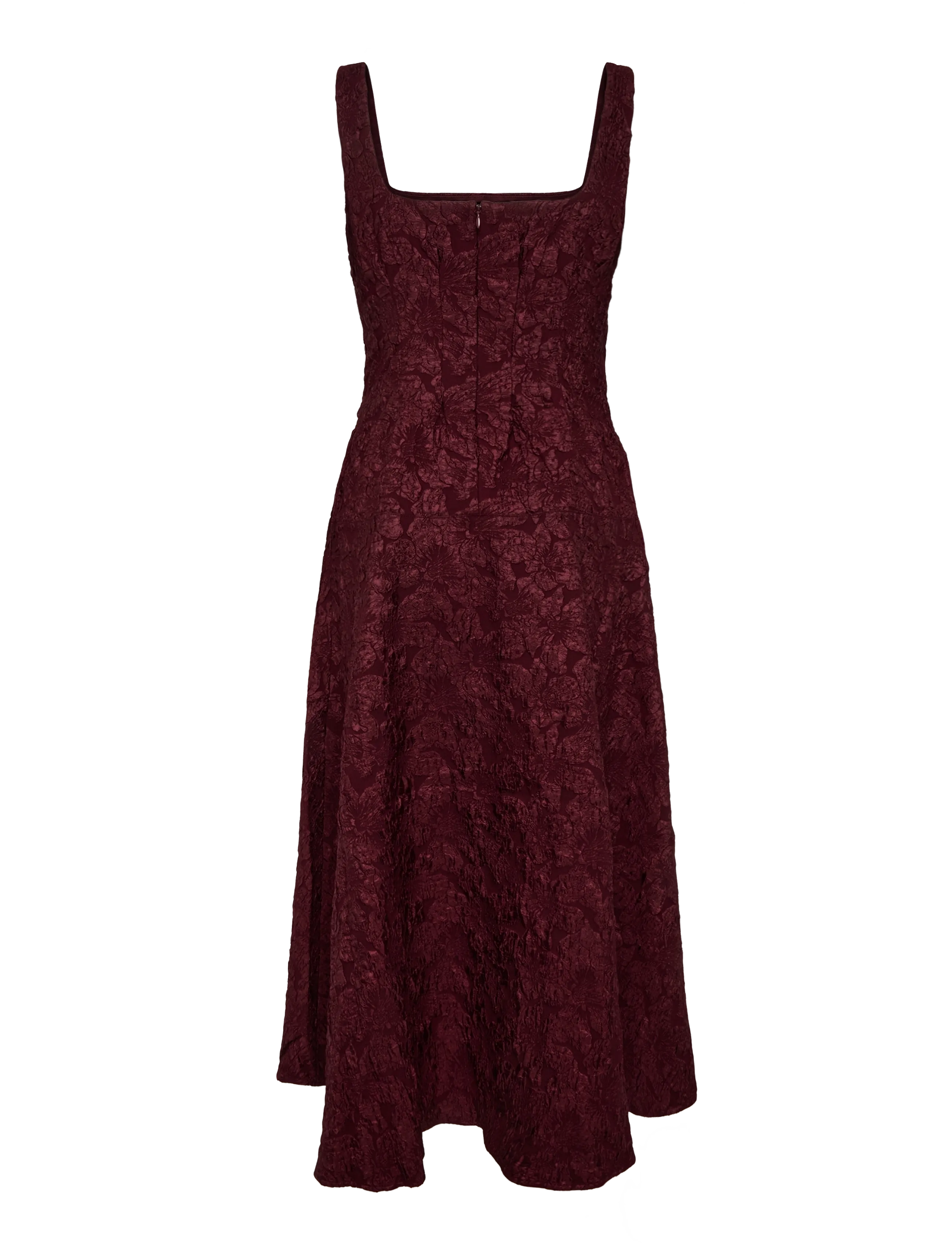 French Connection - MILENDA JACQUARD MIDI DRESS - herbstersparnisse - cherry liqueur - 2