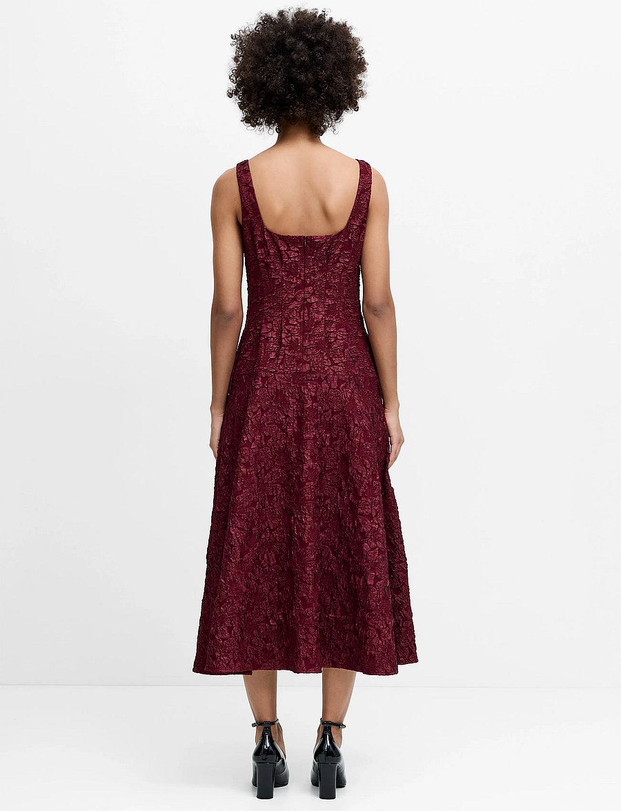 French Connection - MILENDA JACQUARD MIDI DRESS - midikleider - cherry liqueur - 3