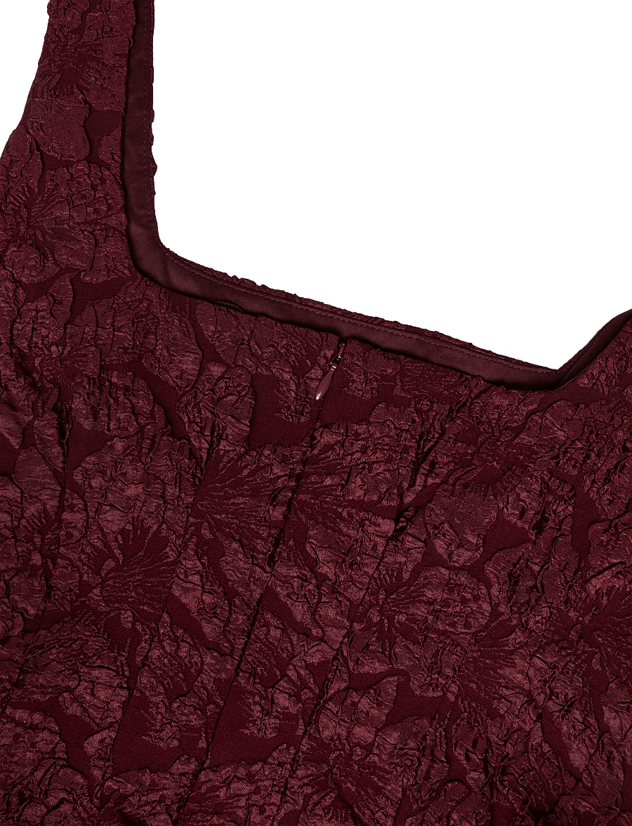 French Connection - MILENDA JACQUARD MIDI DRESS - midiklänningar - cherry liqueur - 5