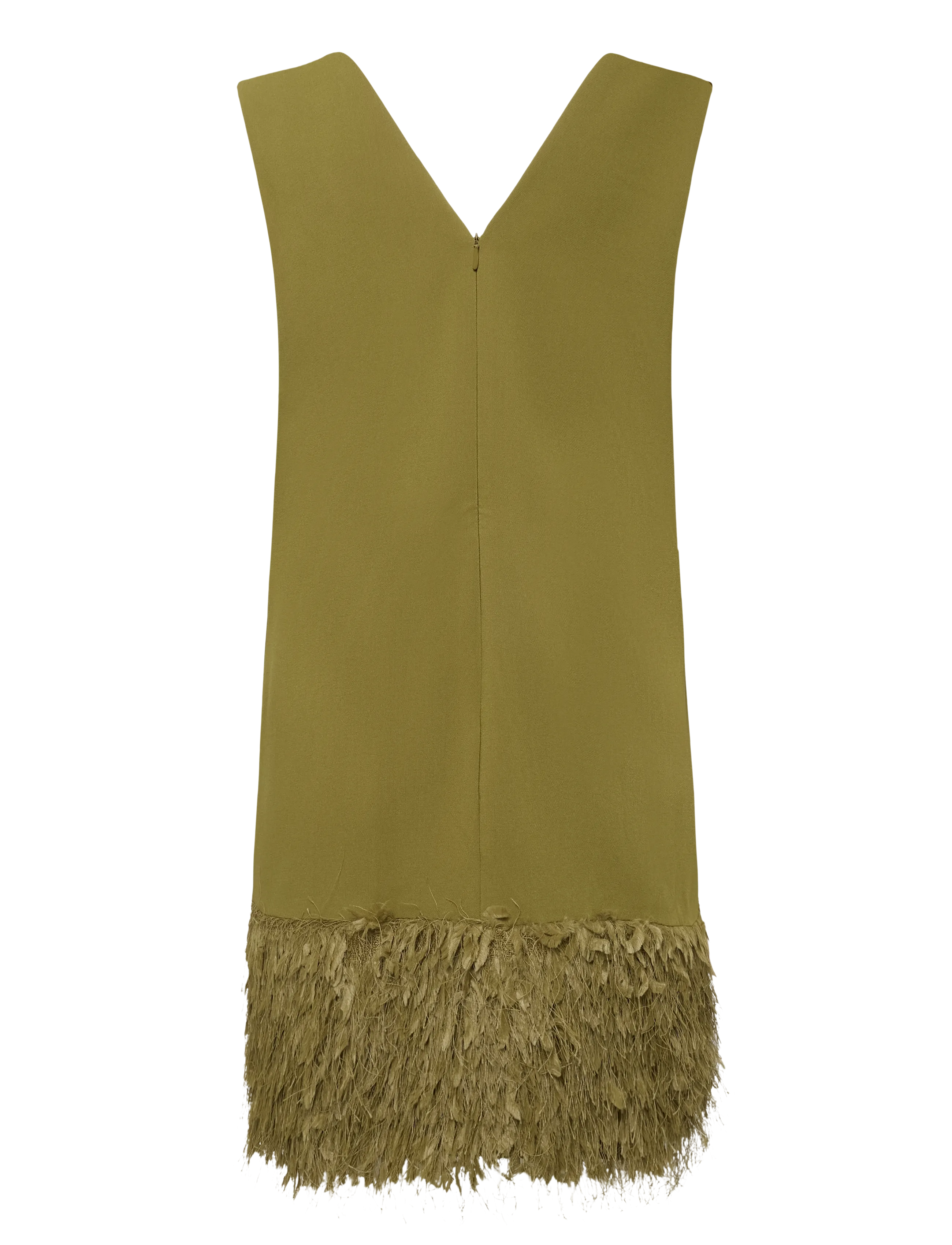 French Connection - AZRA FAUX FEATHER HEM DRESS - festmode zu outlet-preisen - moss green - 2