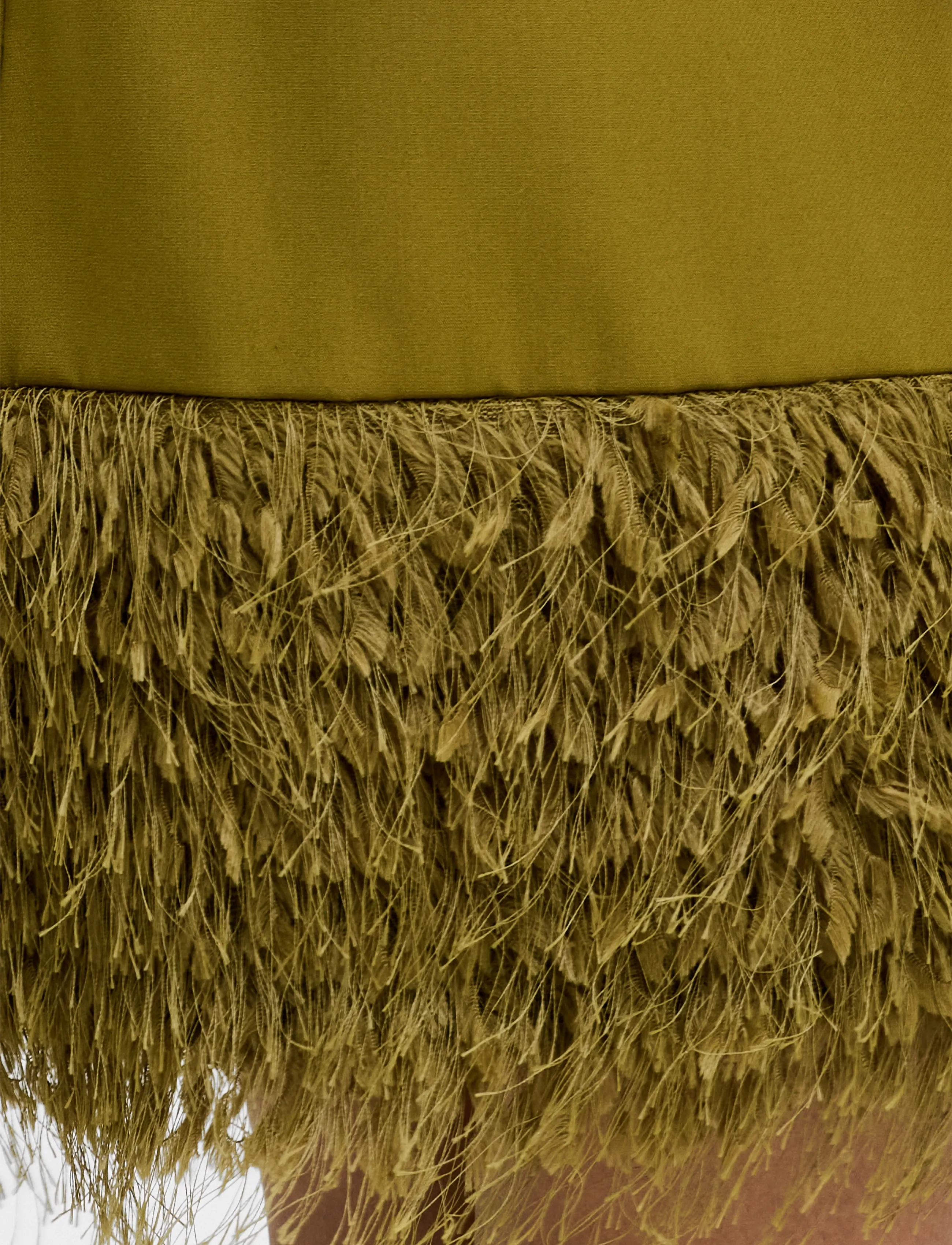 French Connection - AZRA FAUX FEATHER HEM DRESS - cocktailkjoler - moss green - 4
