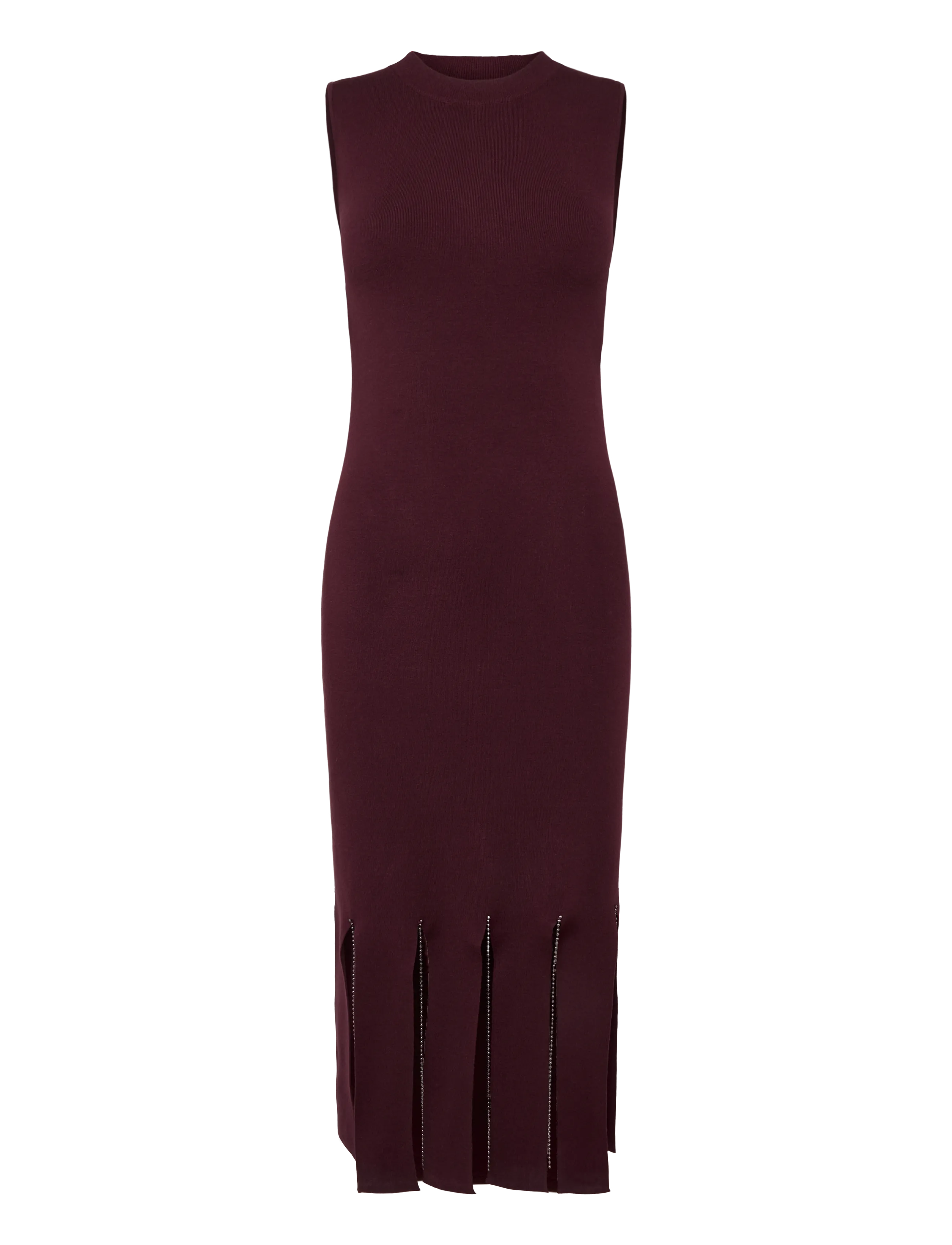 French Connection SILAS BEADED FRINGE KNIT DRESS - Kleider - CHERRY LIQUEUR / burgundy