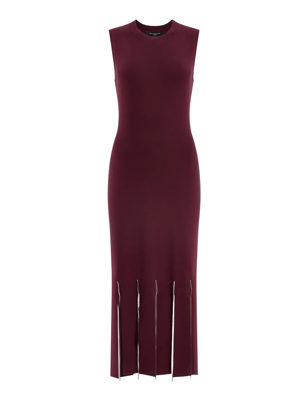 French Connection - SILAS BEADED FRINGE KNIT DRESS - bodycon dresses - cherry liqueur - 1