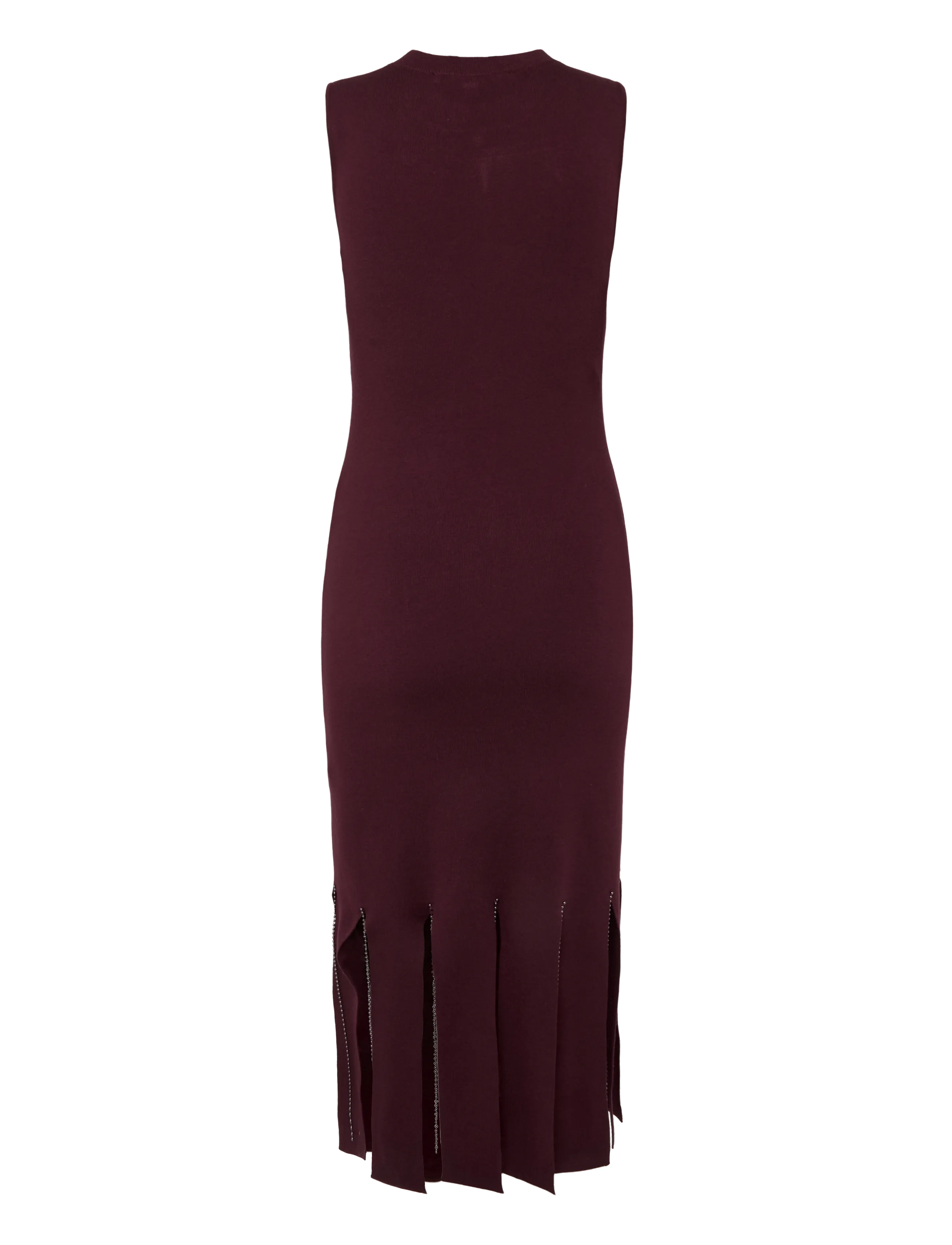 French Connection - SILAS BEADED FRINGE KNIT DRESS - etuikleider - cherry liqueur - 1