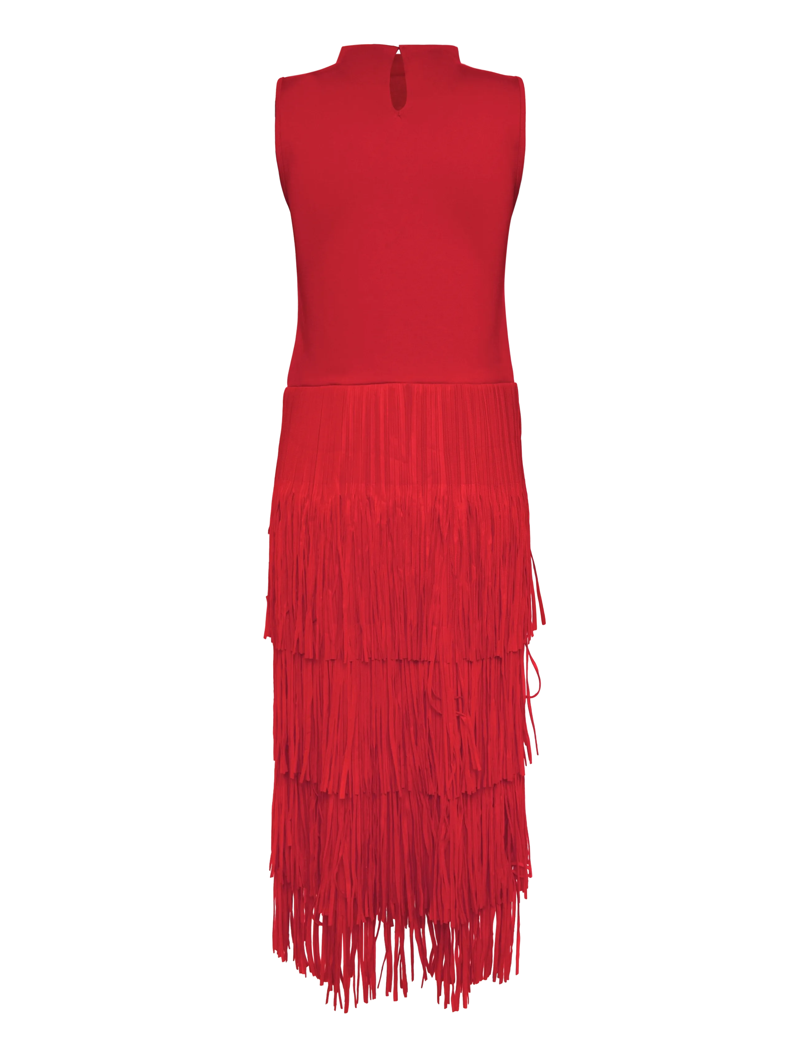 French Connection - HILDE JERSEY MIX FRINGE DRESS - festkjoler - rouge red - 2
