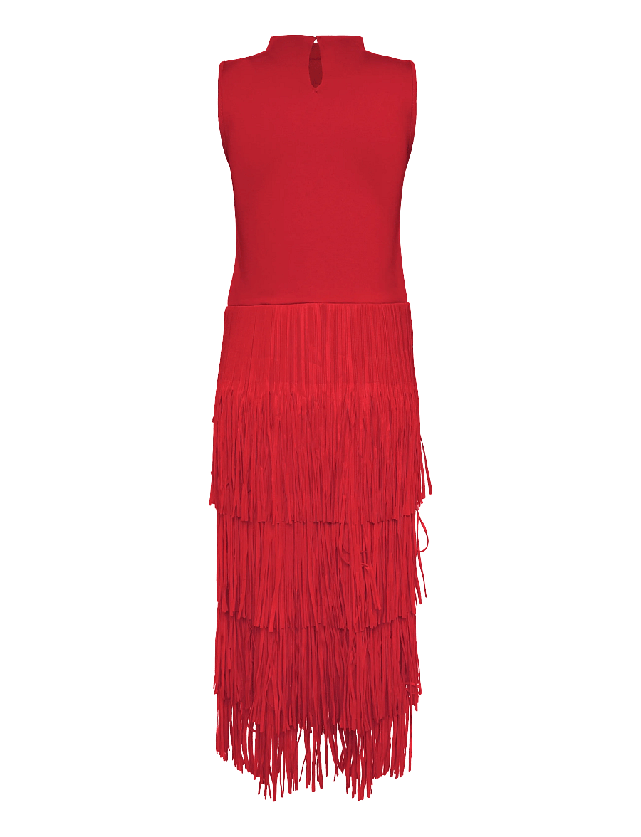 French Connection - HILDE JERSEY MIX FRINGE DRESS - festkjoler - rouge red - 2